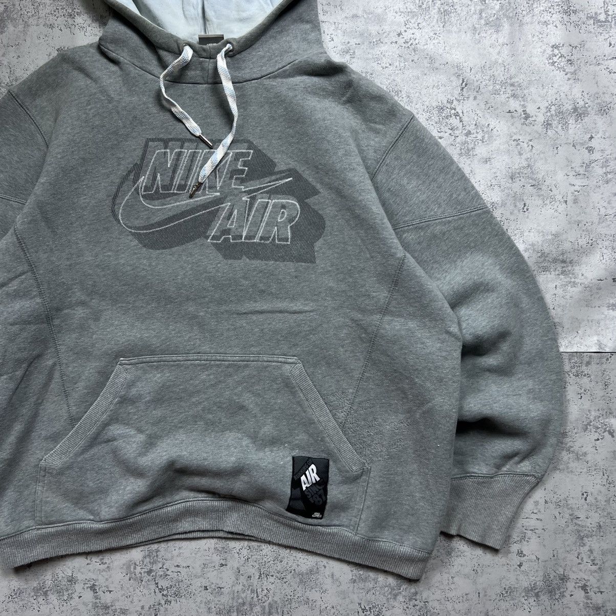 Nike 00s NIKE AIR BIG LOGO VINTAGE Y2K OVERSIZED PULLOVER HOODIE Size US XL / EU 56 / 4 - 3 Thumbnail