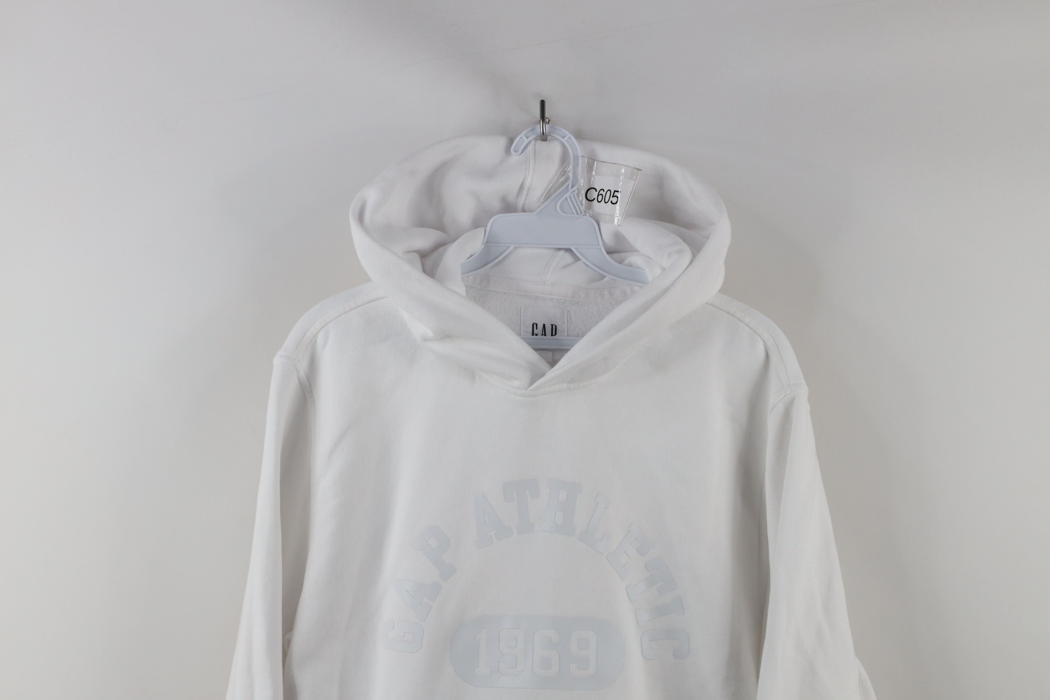 Gap × Vintage Vintage 90s Y2K Gap Athletic Spell Hoodie Sweatshirt White Size US L / EU 52-54 / 3 - 2 Thumbnail