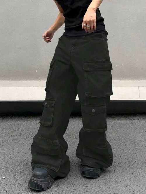 VIBE Multi Pocket Oversized Baggy Cargo Jeans Size US 32 / EU 48 - 4 Thumbnail