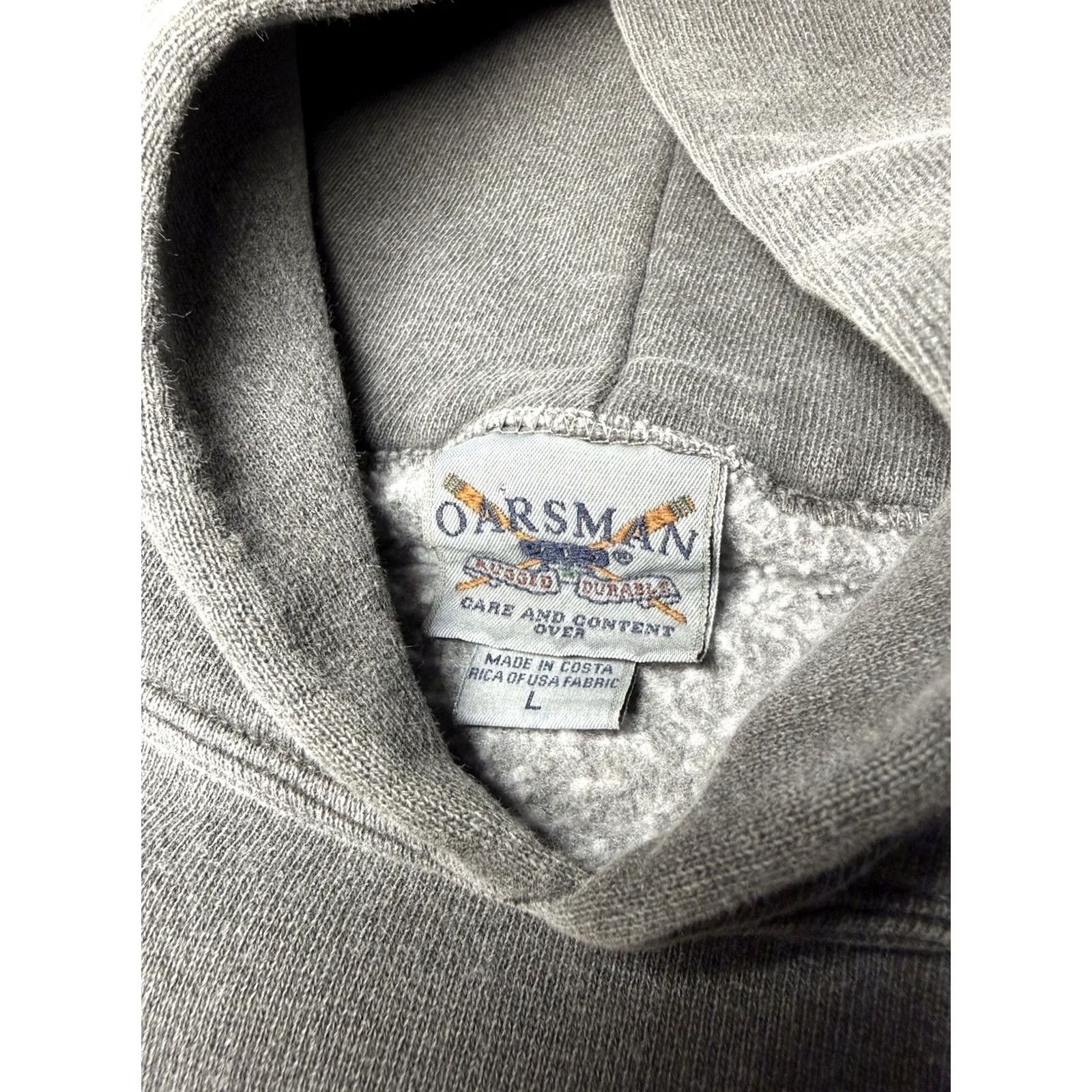 Vintage VINTAGE Oarsman Hoodie Unisex Adults Large Gray 90s UCONN College University Pullover Hooded Mens Womens Size US L / EU 52-54 / 3 - 4 Thumbnail