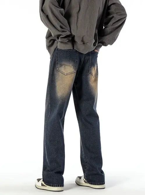 Japanese Brand × Jean Trendy washed retro straight versatile distressed jeans Size US 32 / EU 48 - 3 Thumbnail