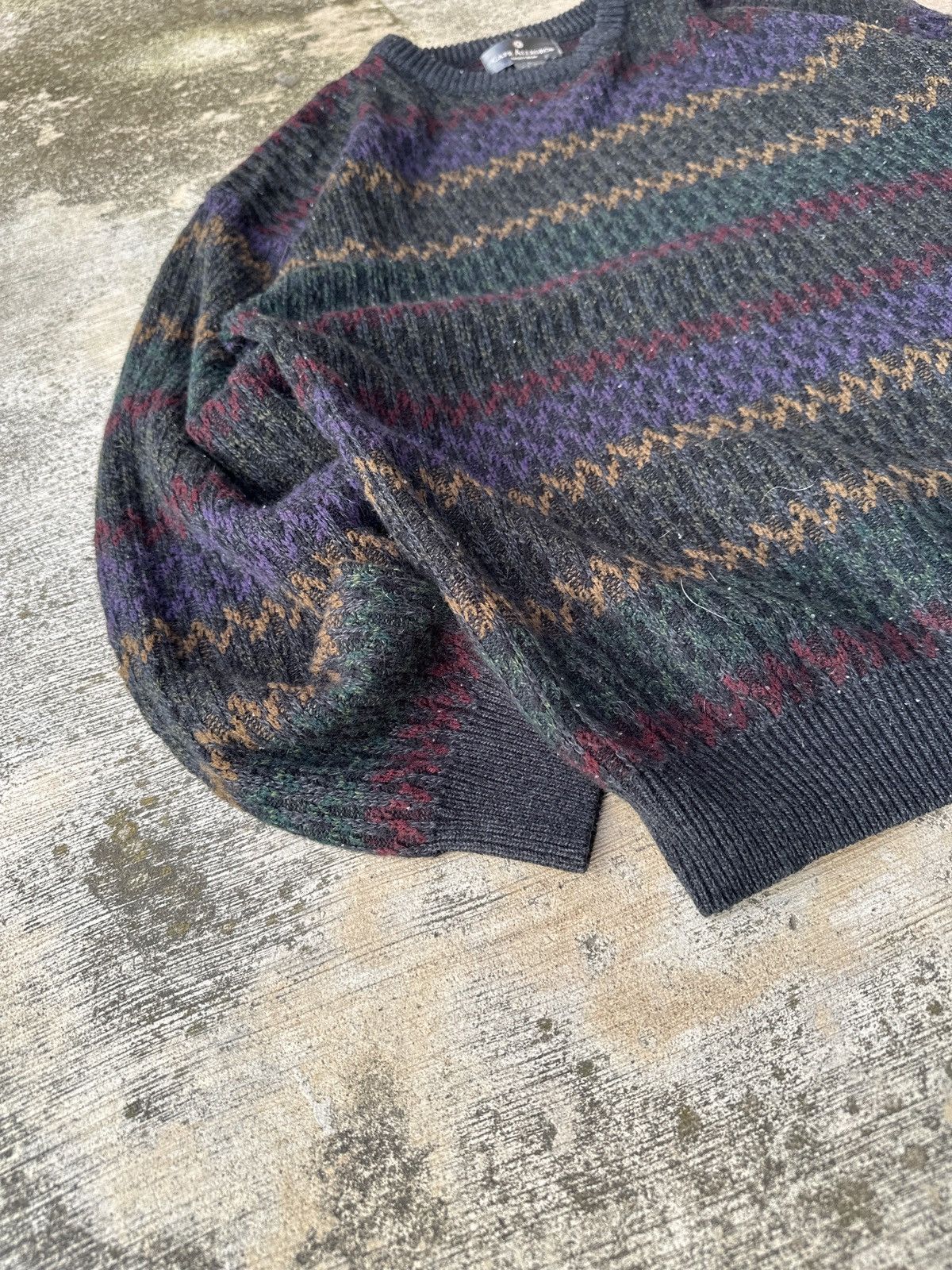 Coogi × Vintage Vintage 90s Striped Knitwear Sweatshirt Coogi Tosani Size US L / EU 52-54 / 3 - 3 Thumbnail