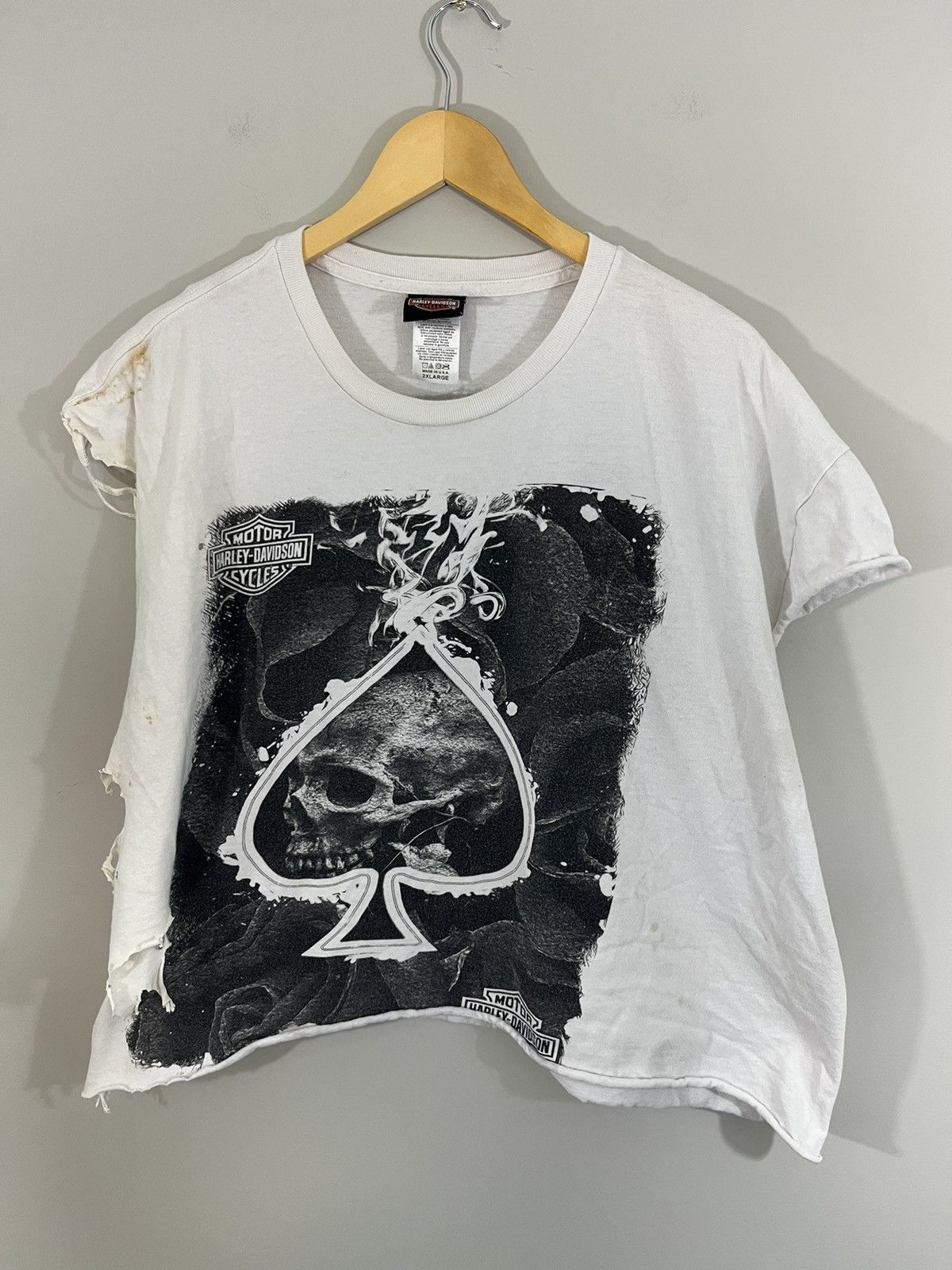 Harley Davidson Thrashed Harley Davidson Distressed Skull Boxy Fit Cut Off Size US XXL / EU 58 / 5 - 2 Thumbnail