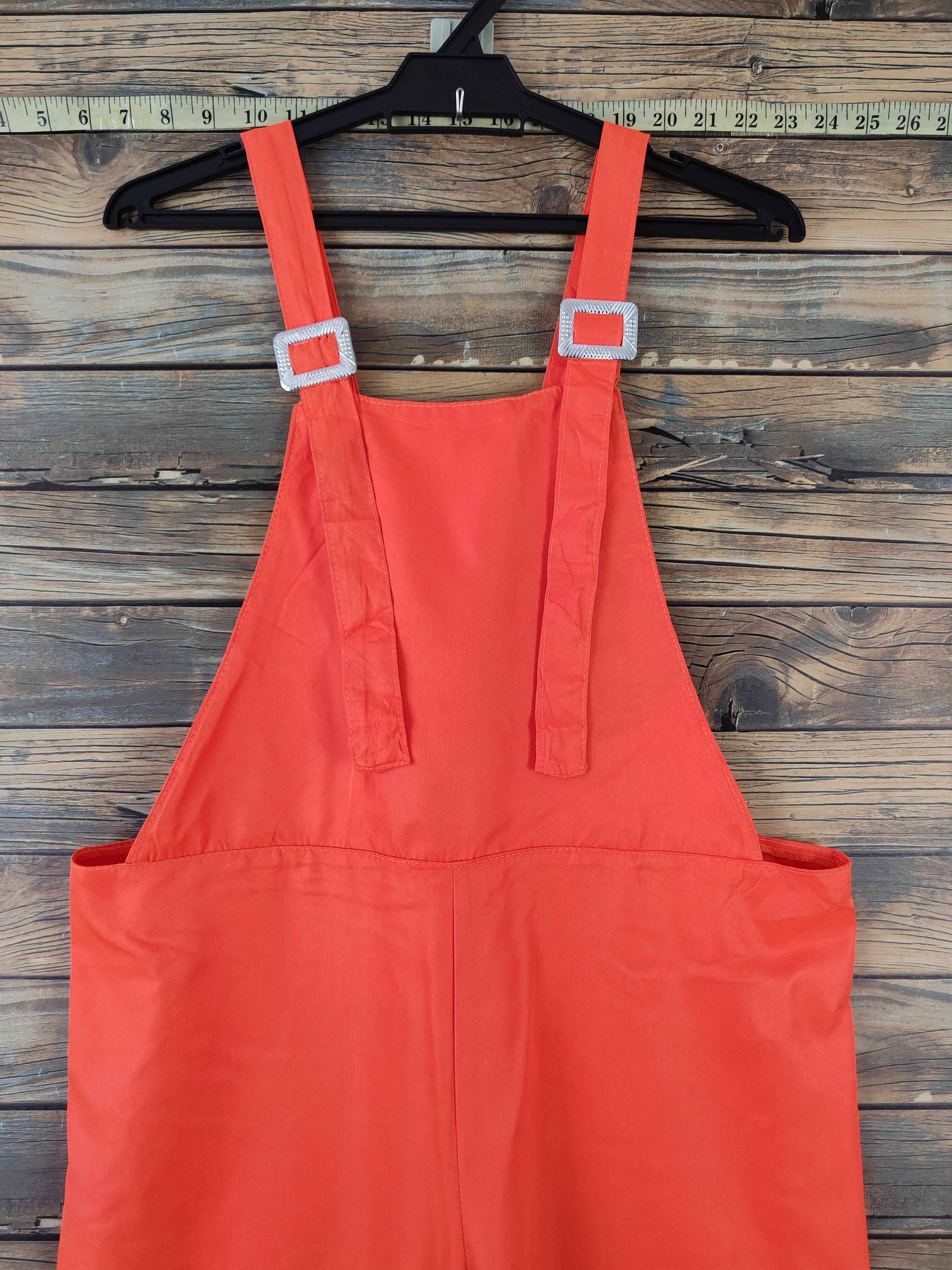 Japanese Brand × Vintage Vintage Japanese Brand Orange Adjustable Strap Jumpsuits Size 37" - 2 Thumbnail