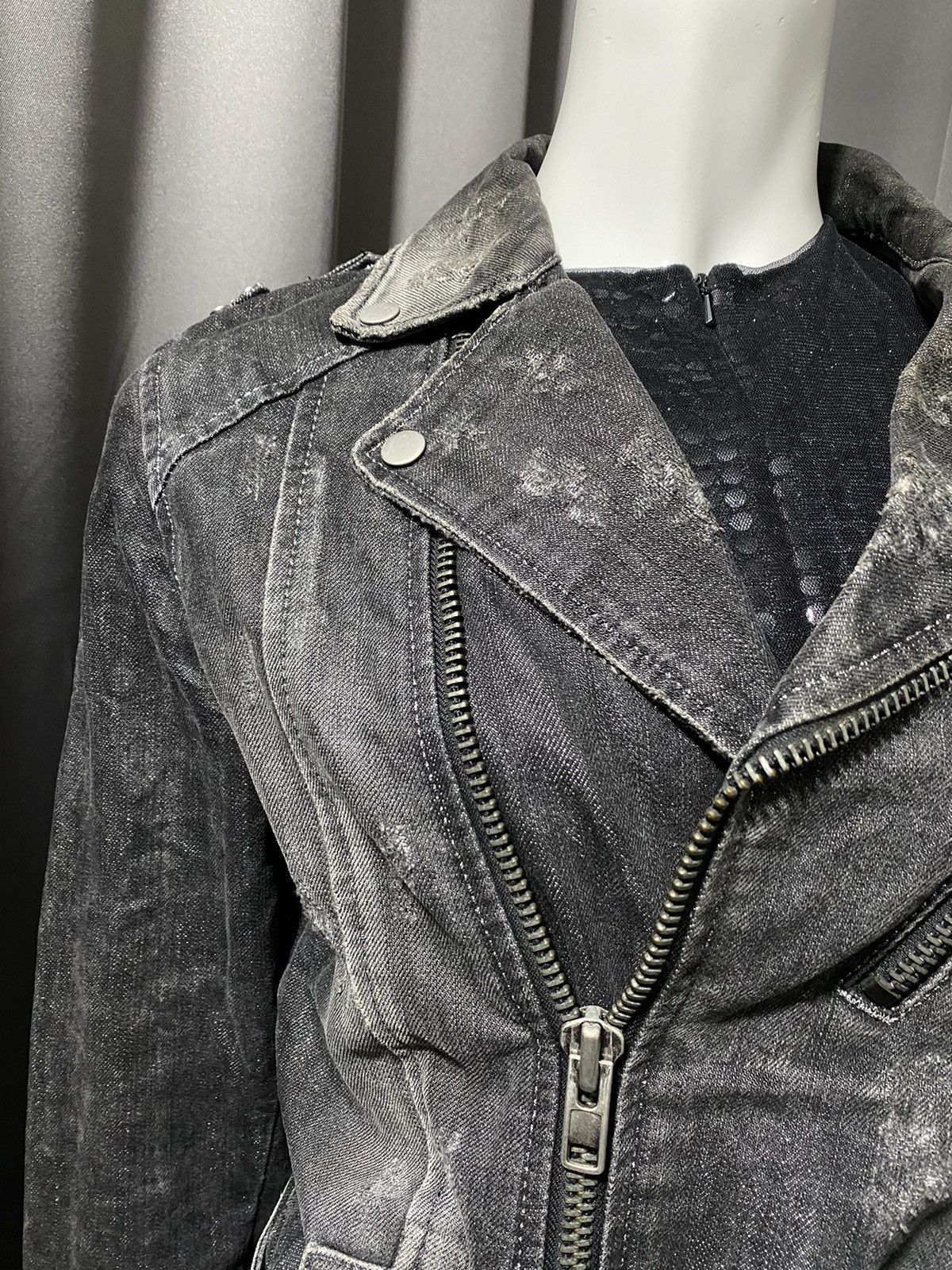If Six Was Nine × Japanese Brand Lagust Distressed Metallic Denim Jacket Size S / US 4 / IT 40 - 20 Thumbnail