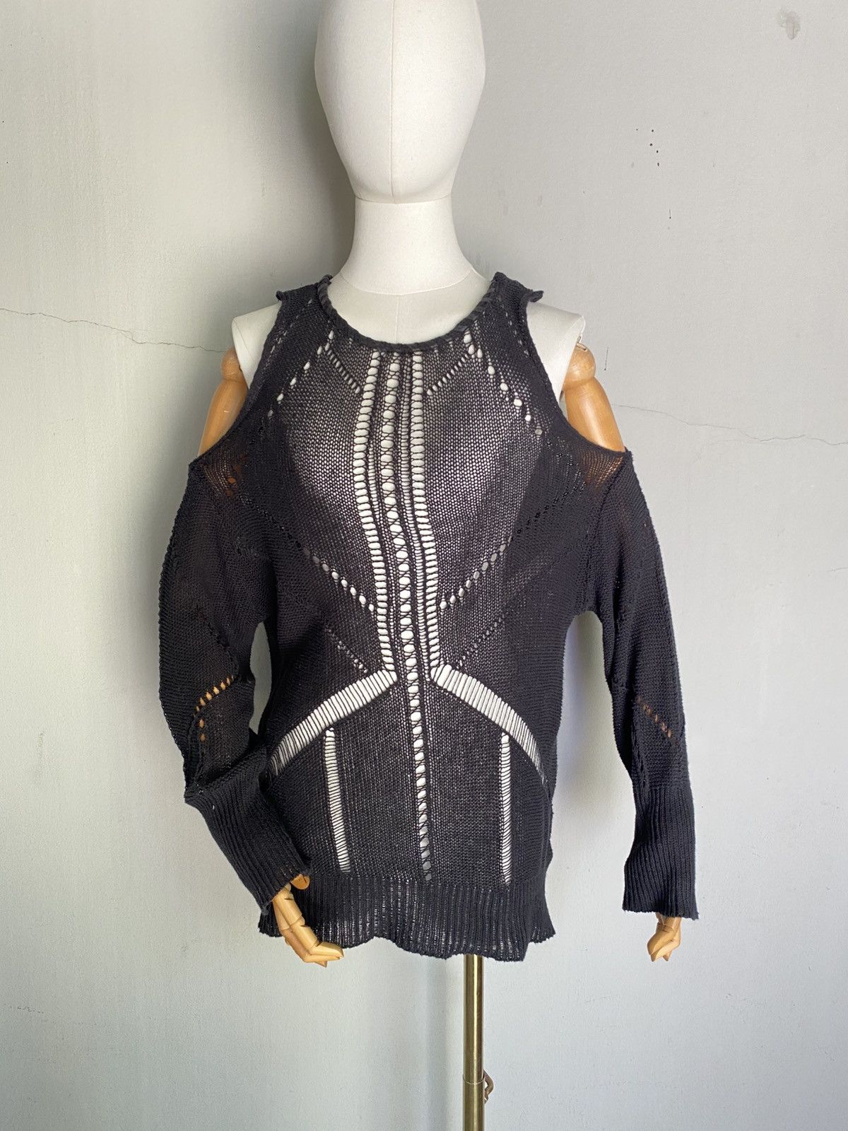 Diesel DIESEL Black Knit Cold-Shoulder Top Size M / US 6-8 / IT 42-44 - 1 Thumbnail