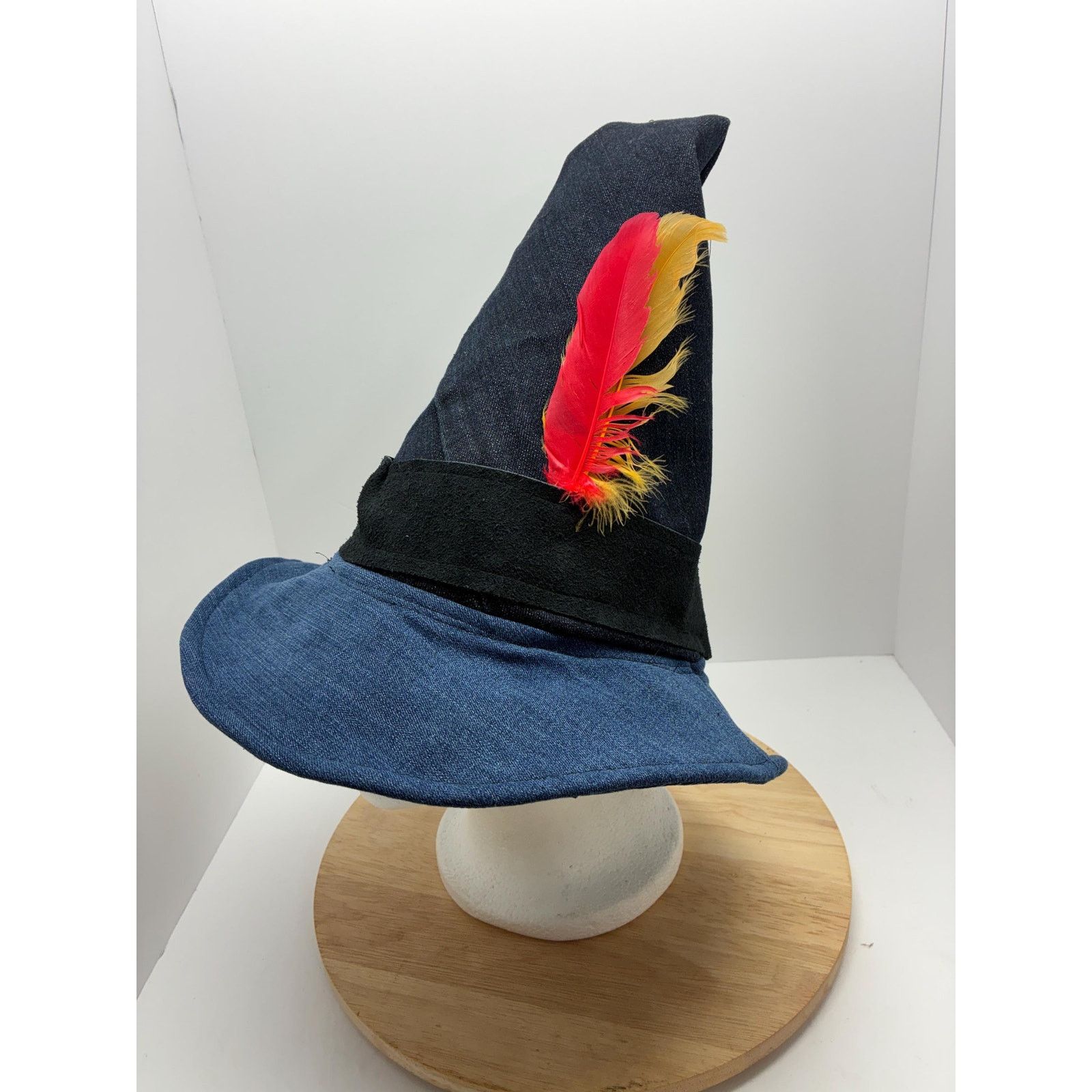 Other Handmade Wizard Hat Large – Denim Patchwork Witch Hat Size ONE SIZE - 2 Thumbnail