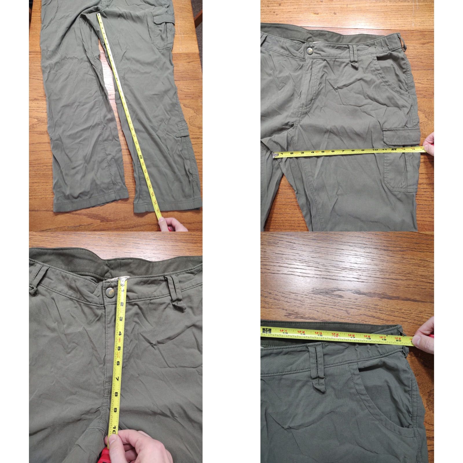 Vintage Duluth Trading Pants Women 18x31 DuluthFlex Roll Up Cargo Stretch Green Nylon Size 40" / US 18 - 8 Thumbnail