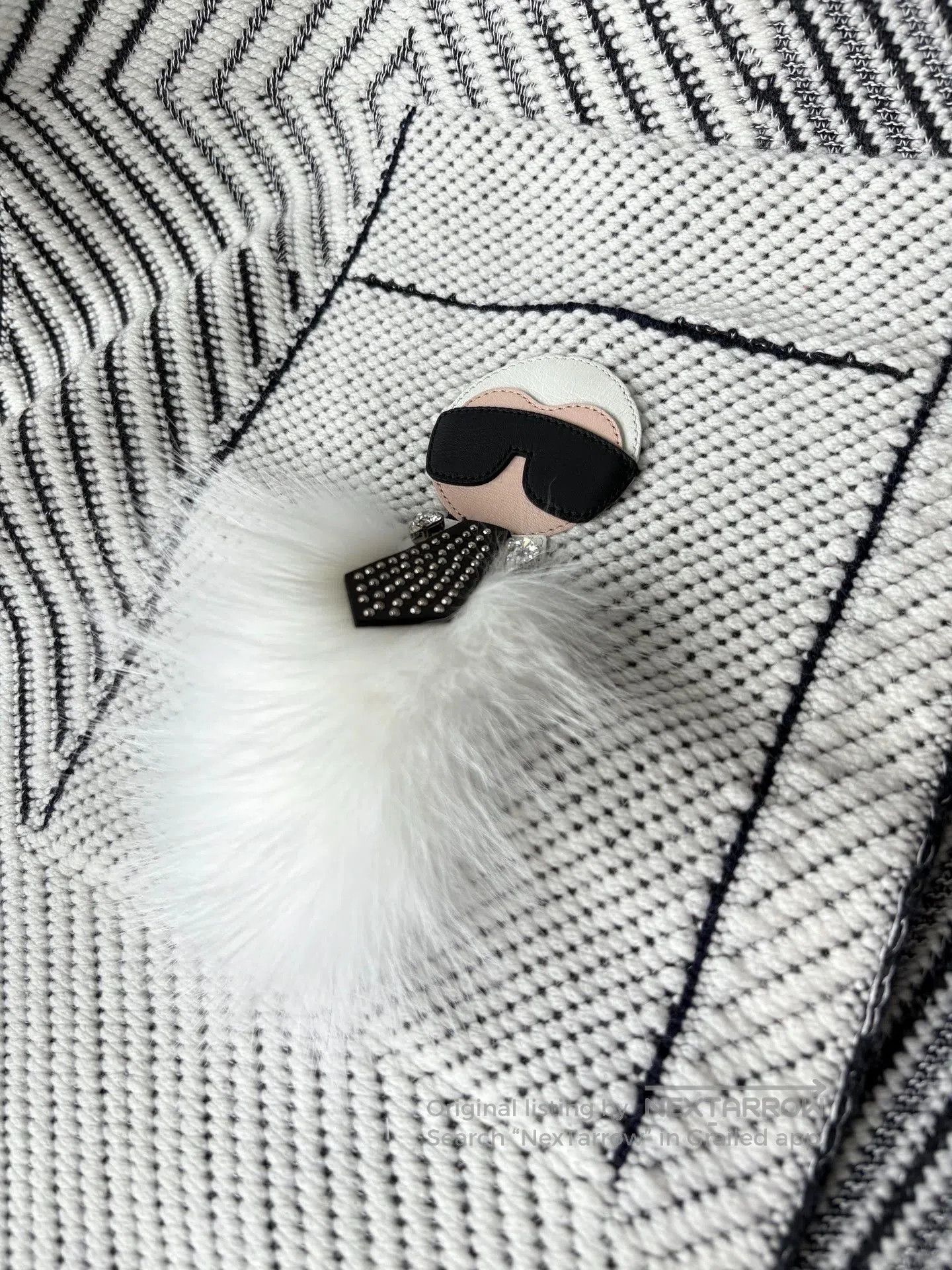 Fendi fendi black and white cashmere scarf. Size ONE SIZE - 2 Thumbnail