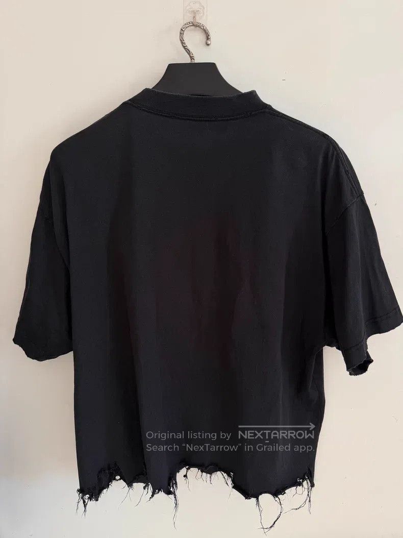 Balenciaga Balenciaga Black Distressed Hem Short Sleeve T-Shirt Size US S / EU 44-46 / 1 - 2 Thumbnail
