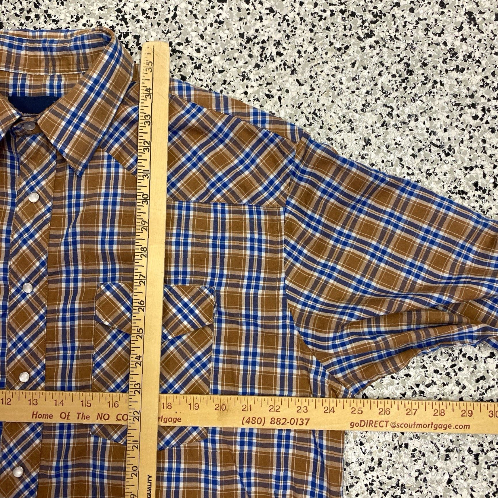 Wrangler VINTAGE Wrangler Shirt Mens 2XL Brown Blue Plaid Western Pearl Snap Cowboy Rodeo Size US XXL / EU 58 / 5 - 3 Thumbnail