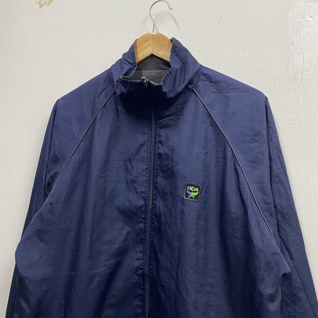 MCM Vintage MCM Legere Windbreaker Jacket Navy Blue Size US XL / EU 56 / 4 - 4 Thumbnail