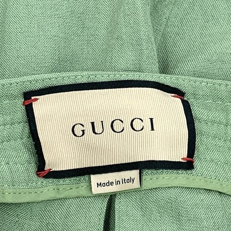 Gucci Gucci Light Green Belt Buckle Linen Casual Pleated Dress Size 25" / US 0 / IT 36 - 5 Thumbnail
