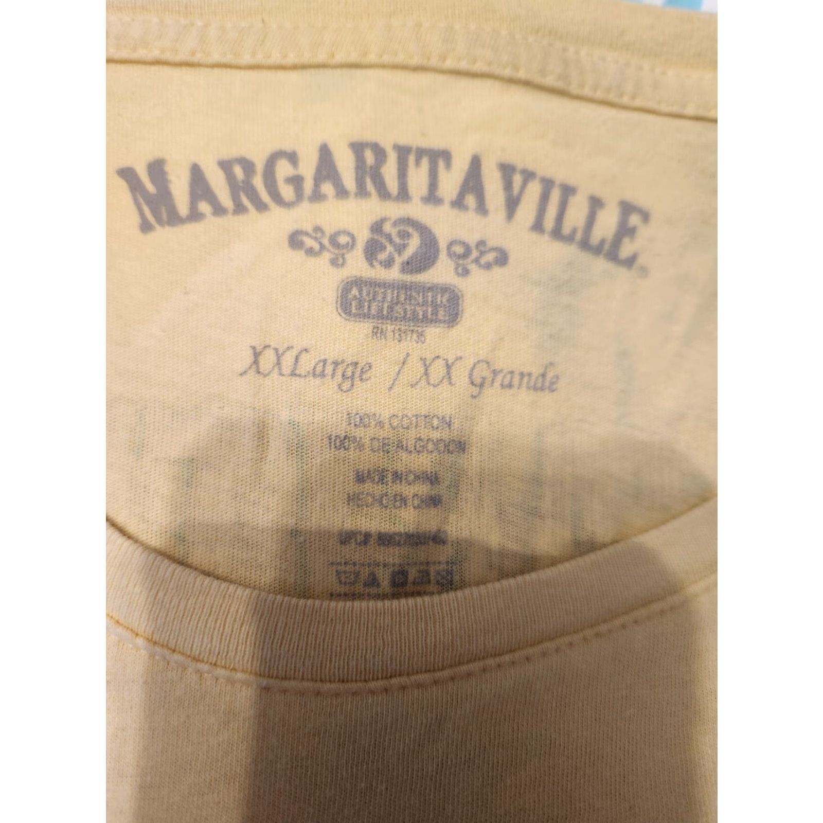 Logo 7 Margaritaville Shirt Men T-Shirt 2XL Yellow Logo Graphic Print Short Sleeve Crew Neck Sports Fishing Tee Size US XXL / EU 58 / 5 - 5 Thumbnail