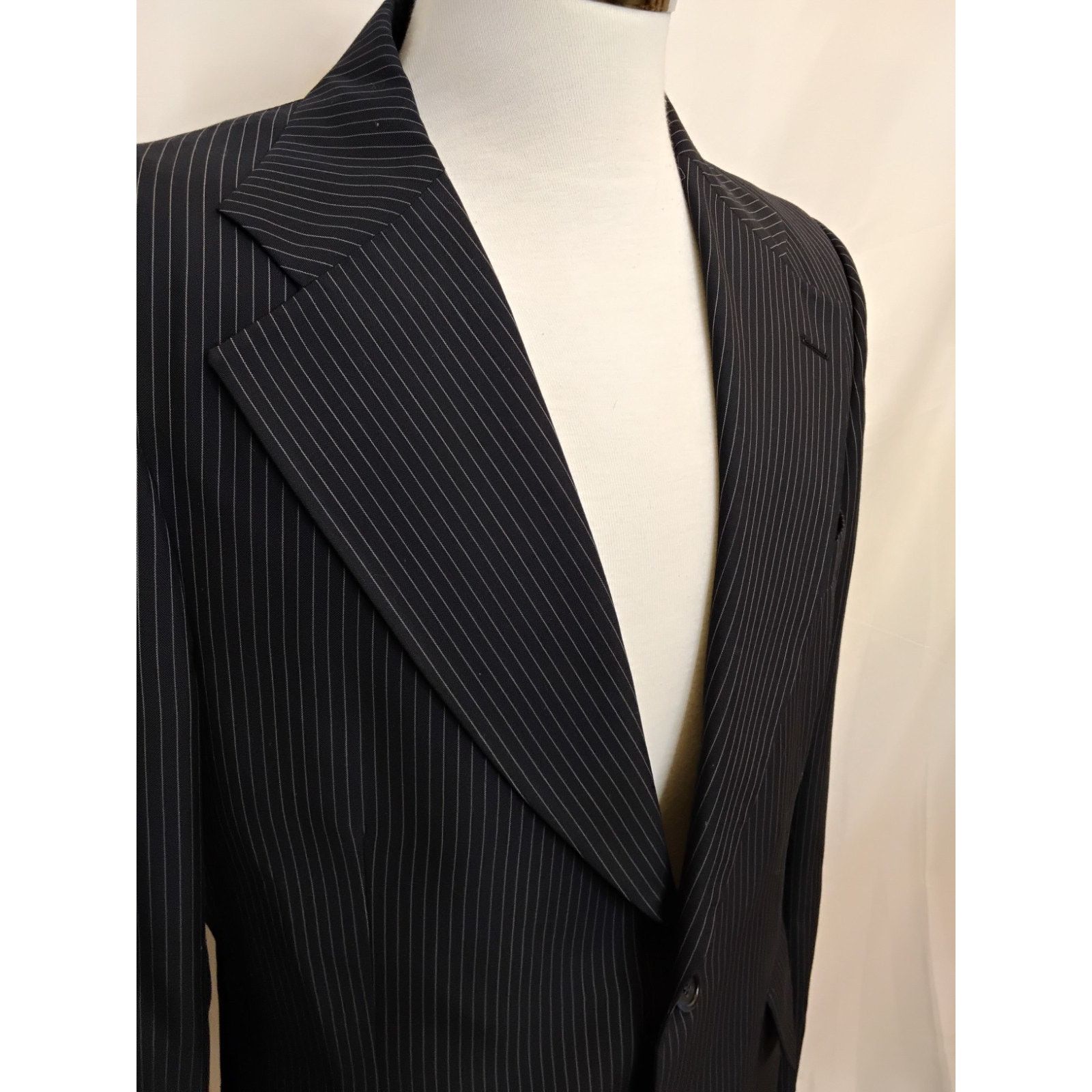Givenchy Givenchy Blazer Men's 41" Chest Navy Pinstripe VTG 1970s Size 42R - 6 Thumbnail