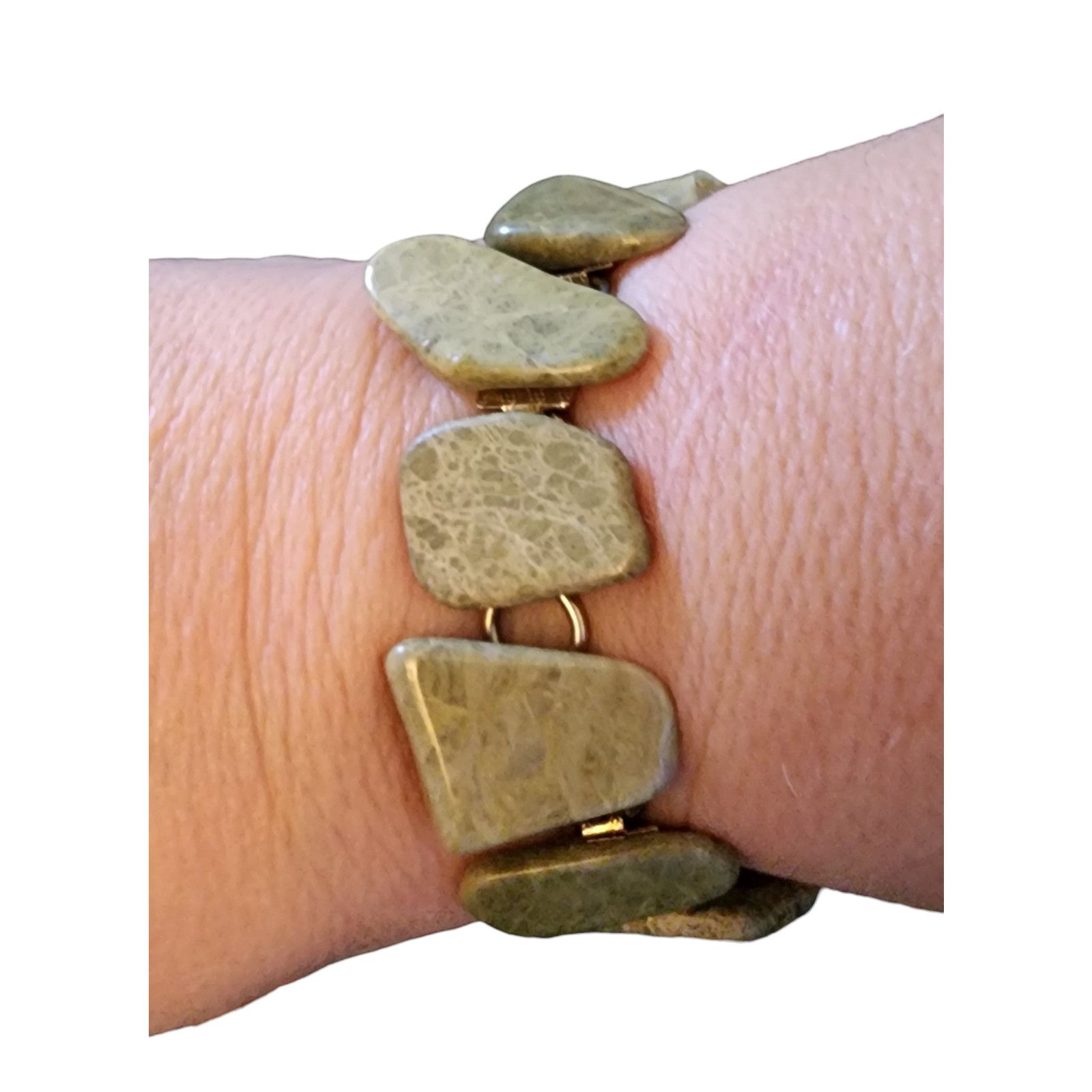 Unknown London Vintage Serpentine or moss agate bracelet Size ONE SIZE - 2 Thumbnail