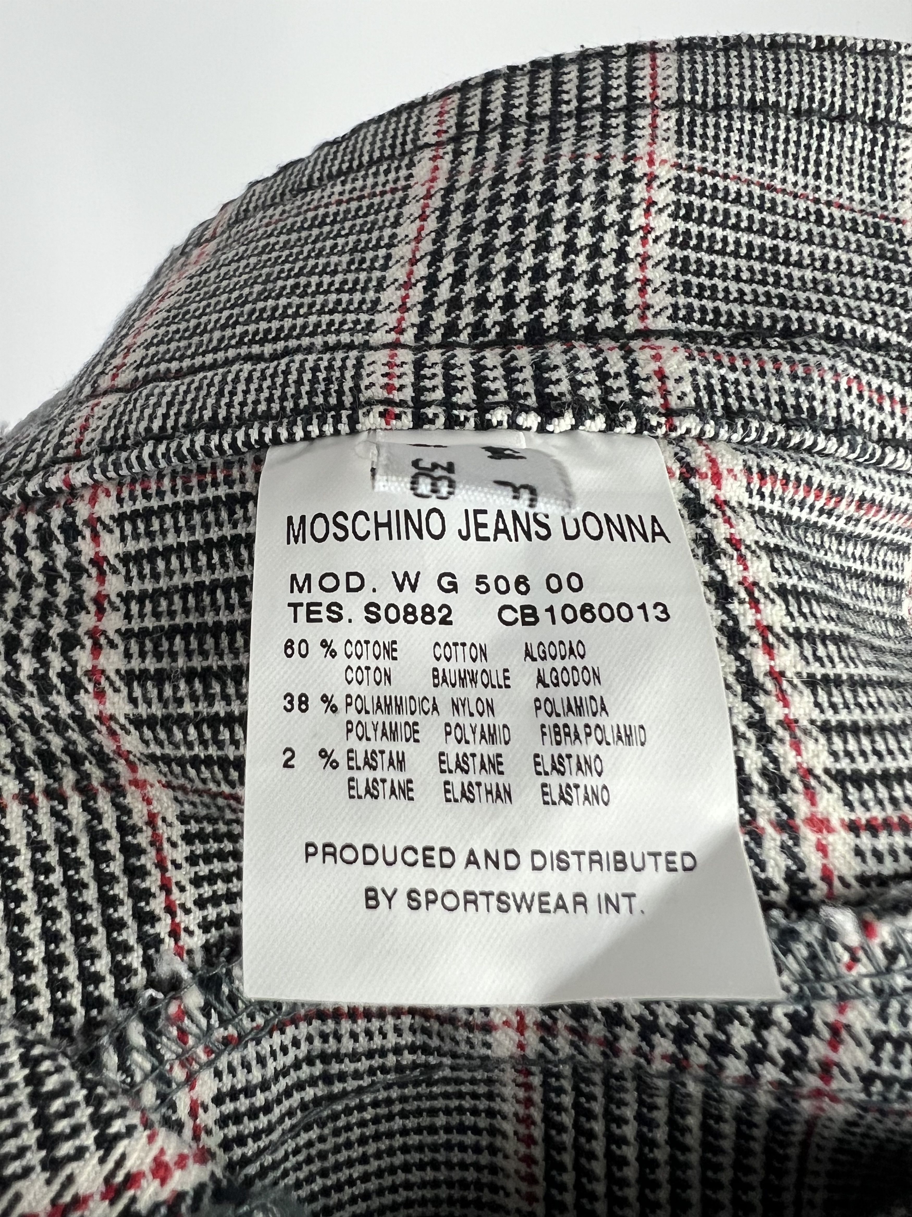 Moschino × Vintage Rare VTG Moschino Jeans Donna Check Mini Skirt US8 IT42 Size 28" / US 6 / IT 42 - 13 Thumbnail