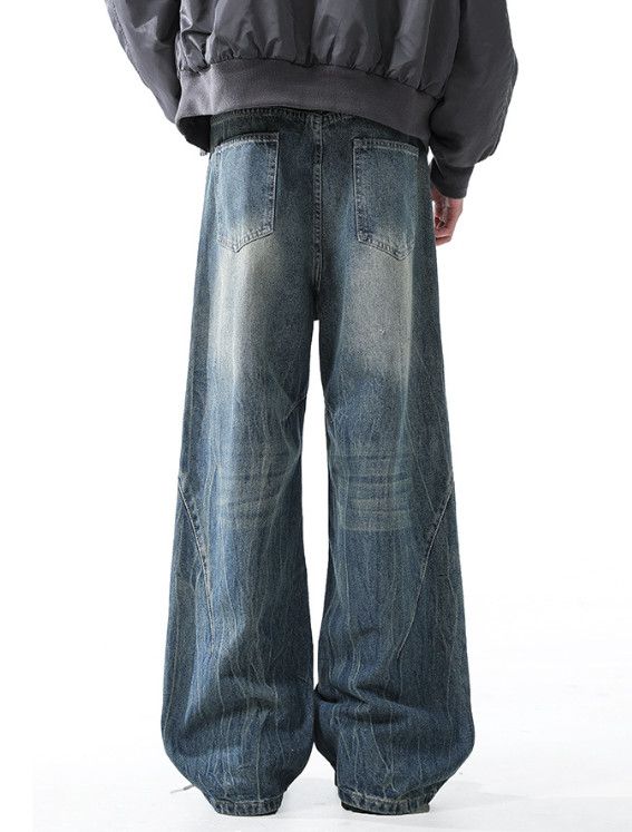 Japanese Brand American retro washed men's cleanfit wide-leg jeans Size US 32 / EU 48 - 5 Thumbnail