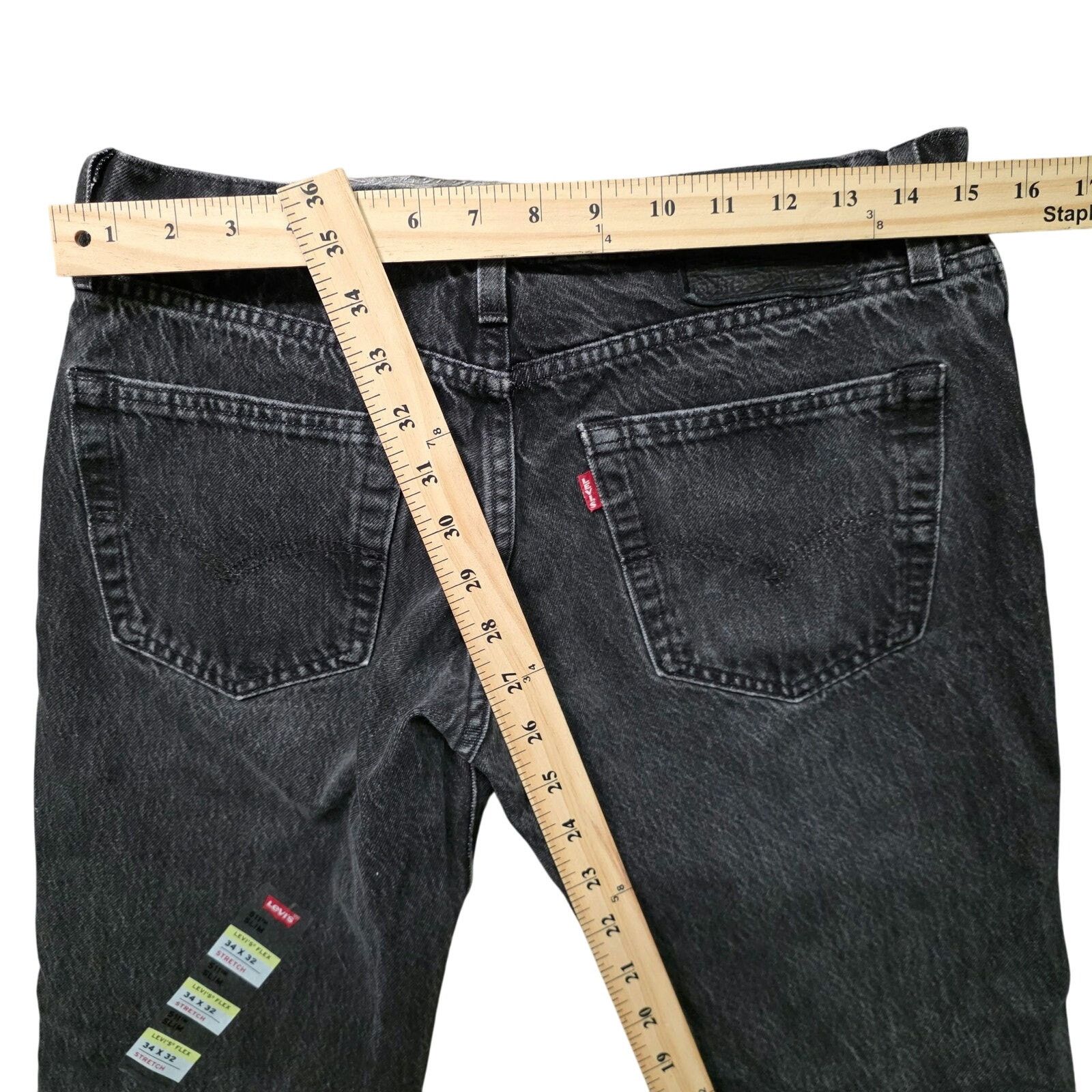 Levi's Levi’s 511 Slim Fit Flex Jeans Men’s 34x32 Black Denim Big E Size US 34 / EU 50 - 6 Thumbnail