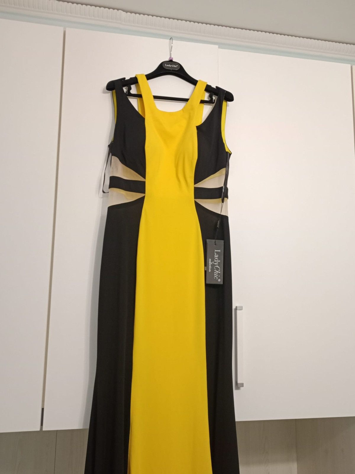 Other Lady chic elegant maxi dress black and yellow size 48 Size XL / US 12-14 / IT 48-50 - 5 Thumbnail