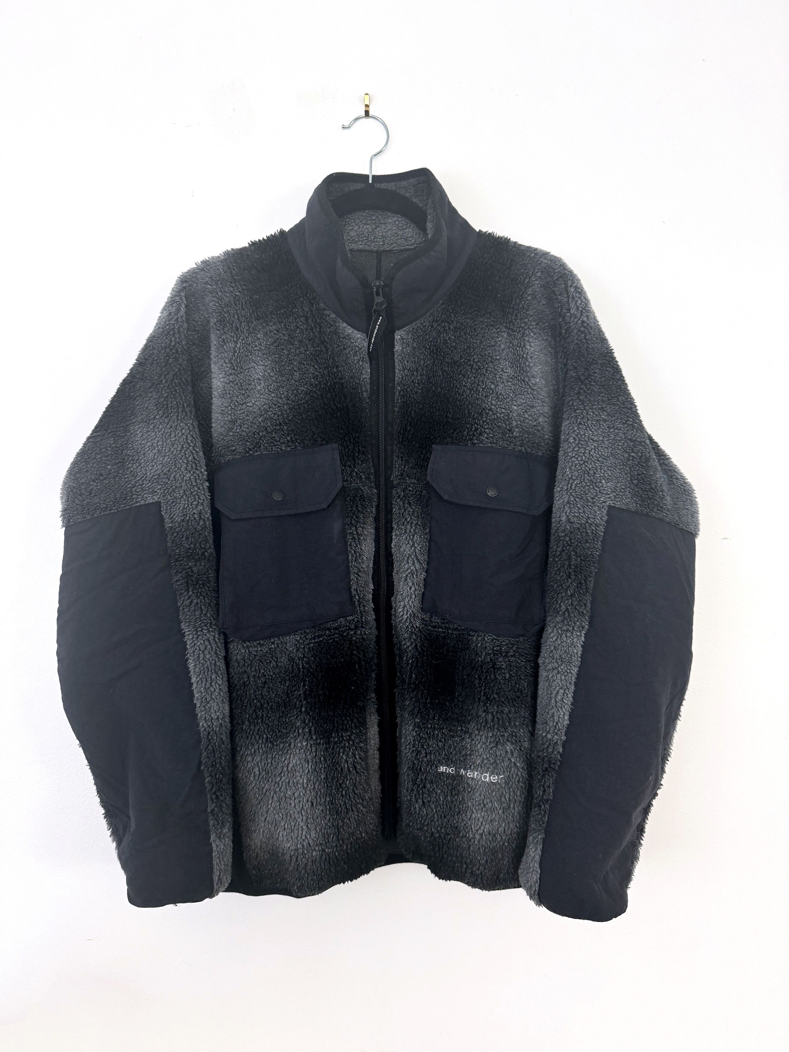 And Wander and Wander Shadow Plaid Check Boa Fleece Jacket - Medium Size US M / EU 48-50 / 2 - 1 Thumbnail