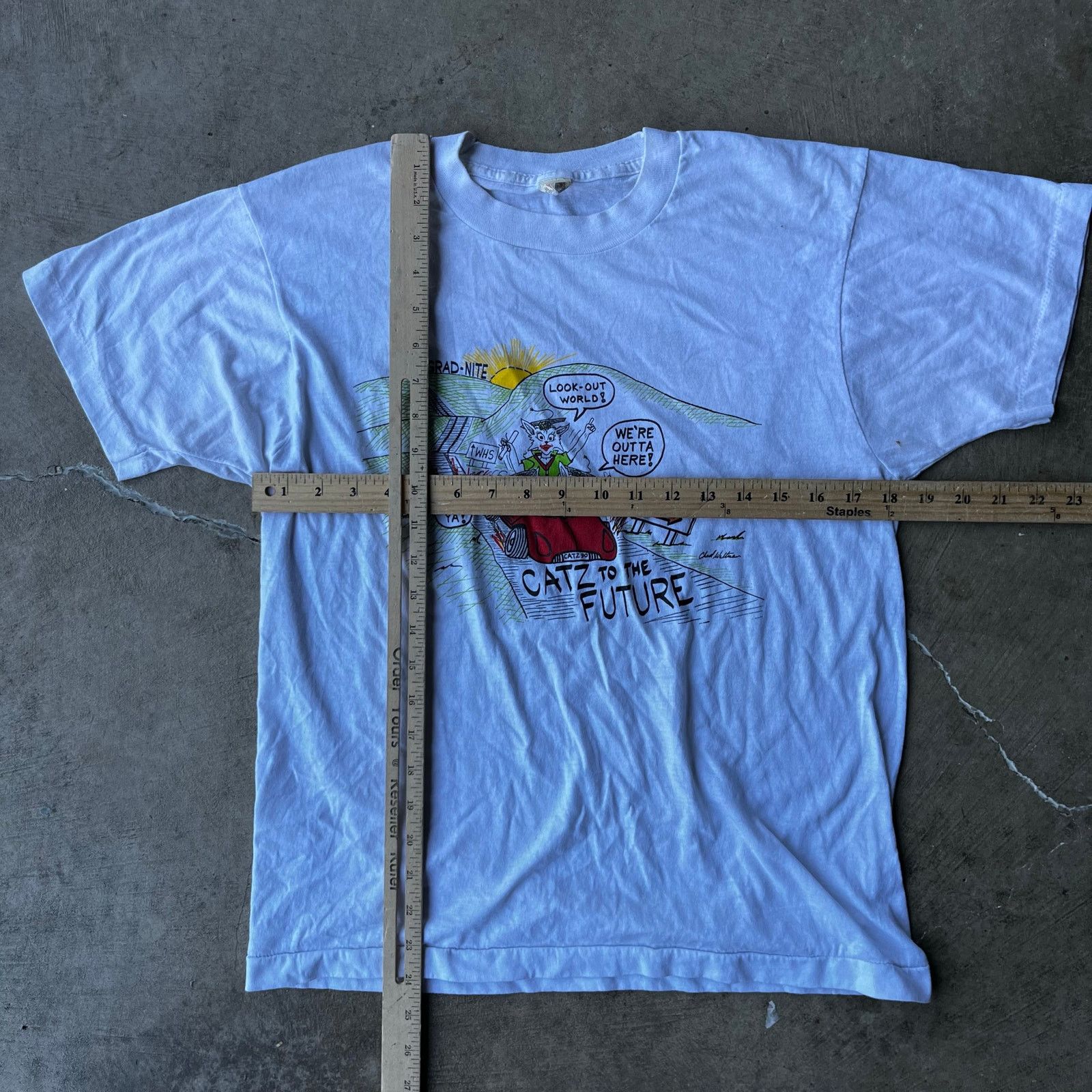 Vintage VINTAGE CATZ TO THE FUTURE MOVIE PARODY SHIRT LARGE Size US L / EU 52-54 / 3 - 5 Thumbnail