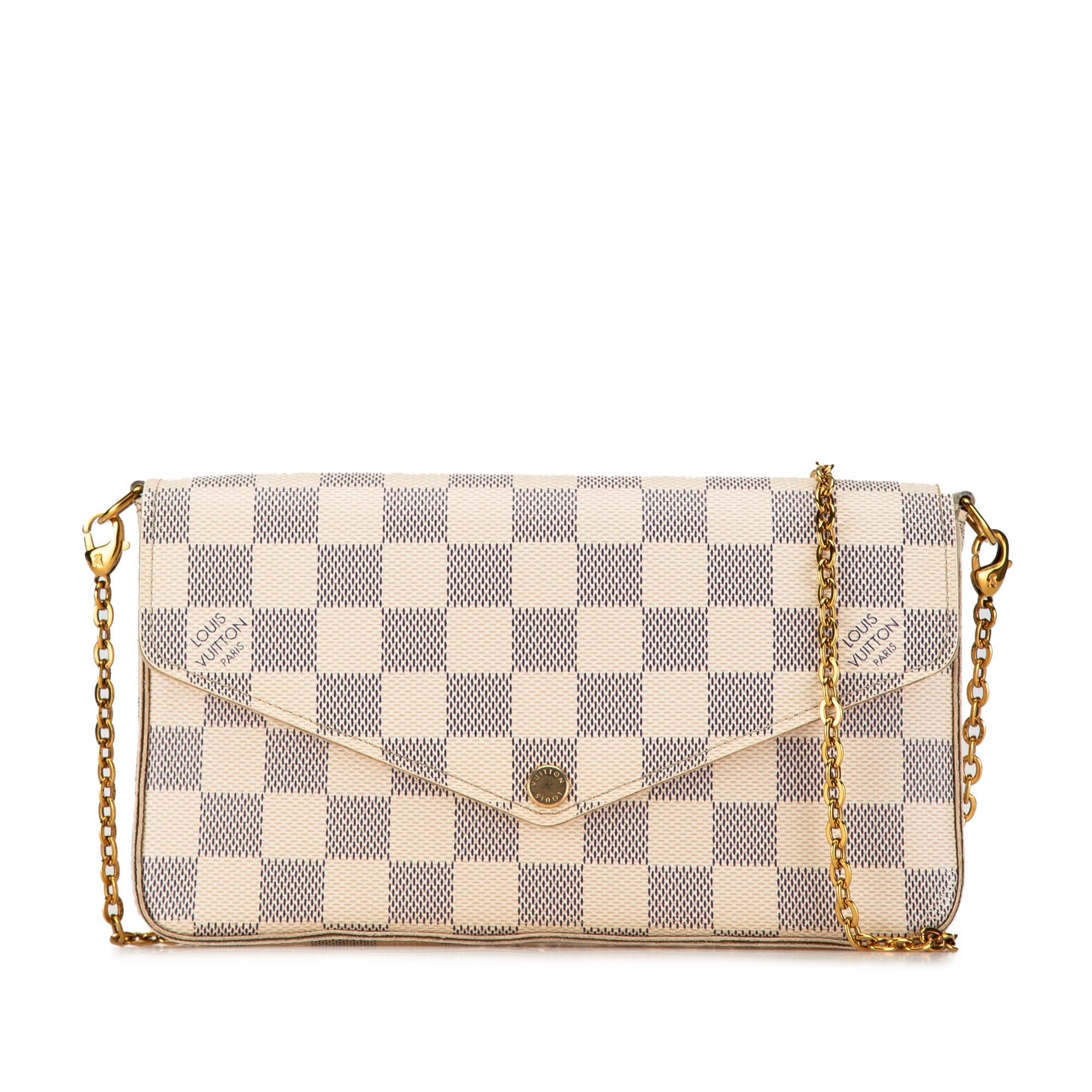 Louis Vuitton Louis Vuitton Damier Azur Felicie Pochette White Size ONE SIZE - 1 Thumbnail