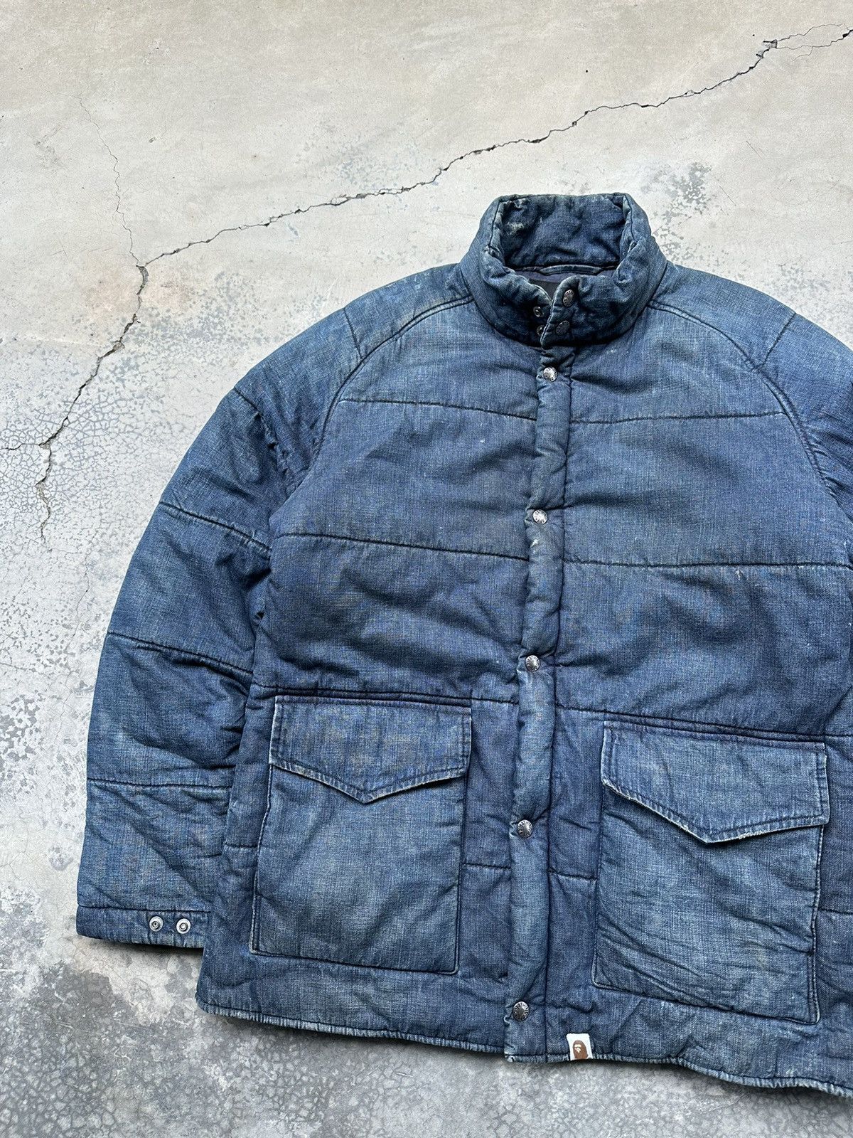 Bape 🦍Vintage A Bathing Ape Denim Utility Jacket Size US L / EU 52-54 / 3 - 4 Thumbnail