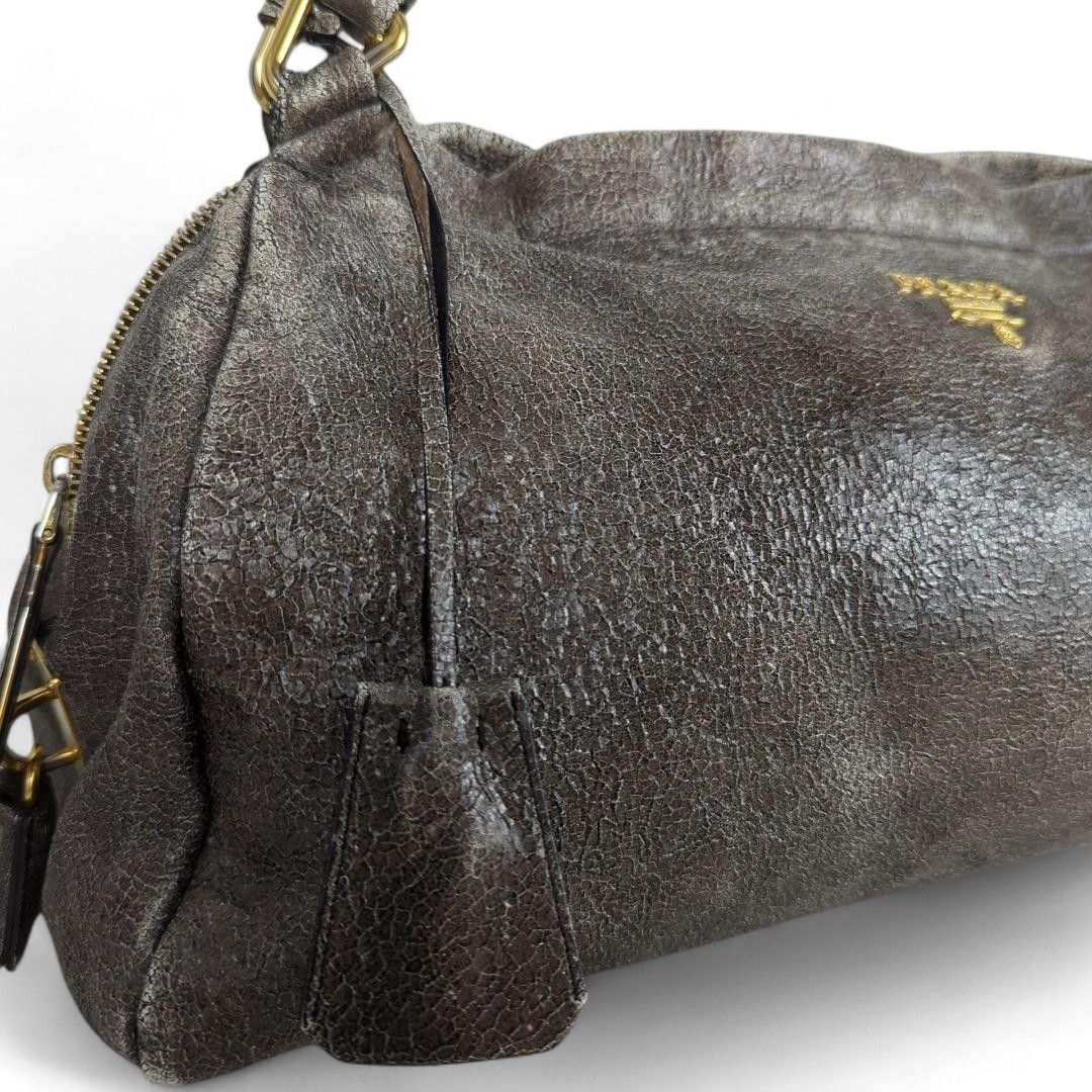Prada Prada - Mini Padlock Gray Handbag Gold Hardware Size ONE SIZE - 2 Thumbnail