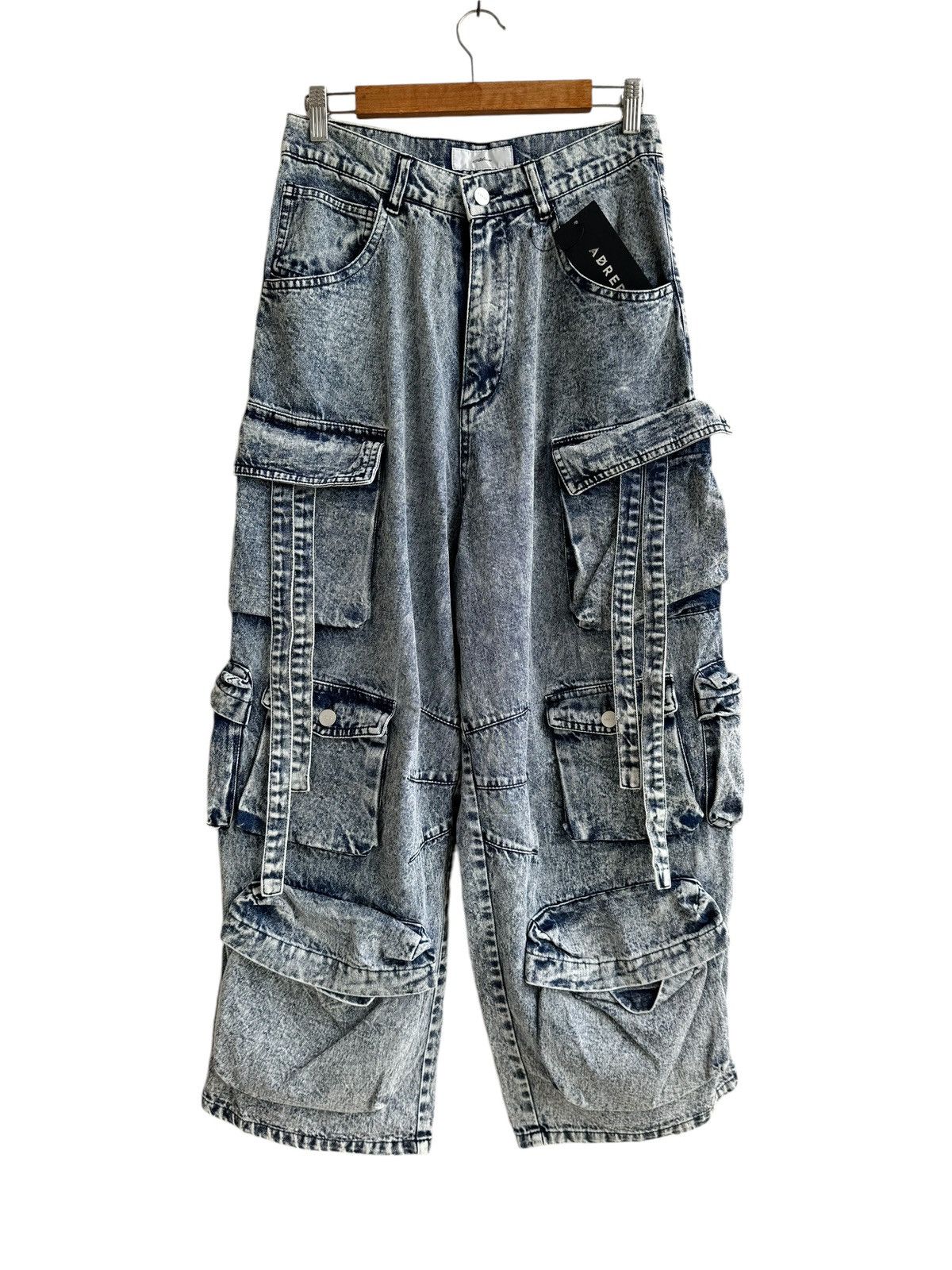 JNCO × Japanese Brand Streetwear Adrer Asid Wash baggy Multiple Pocket Jeans Size US 29 - 2 Thumbnail