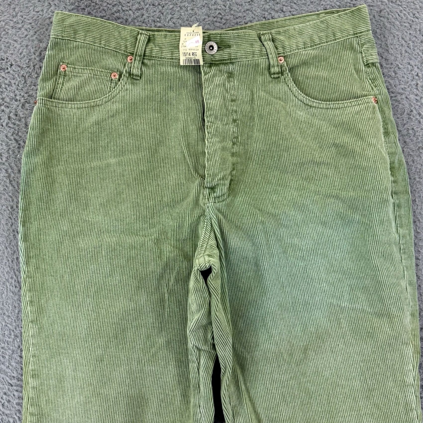 Express NWT Vintage Express Workwear Womens Pants 13/14 Green Corduroy 90s Chino Size 36" / US 14 / IT 50 - 3 Thumbnail