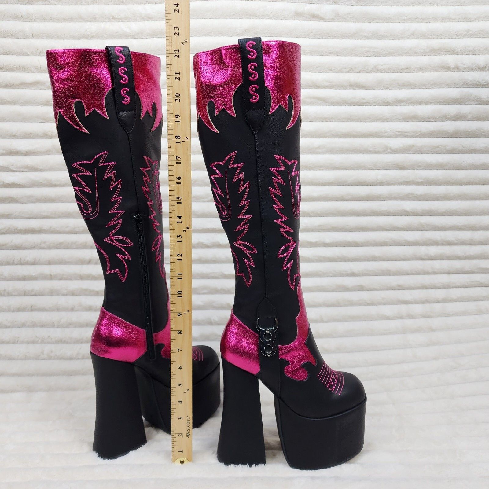 Other Free Your Mind Western Inspired Platform Chunky Heel Knee Bo Size US 10 / IT 40 - 8 Thumbnail