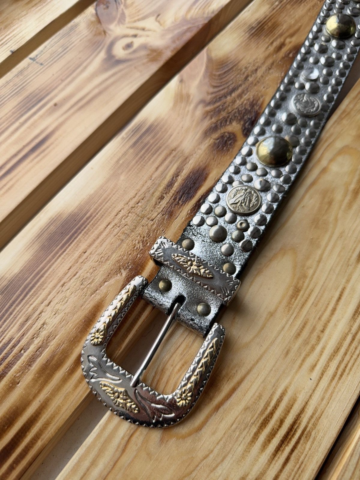 If Six Was Nine Vintage Japanese Studded Leather Punk Emo Rock Goth Y2K belt Size ONE SIZE - 9 Thumbnail