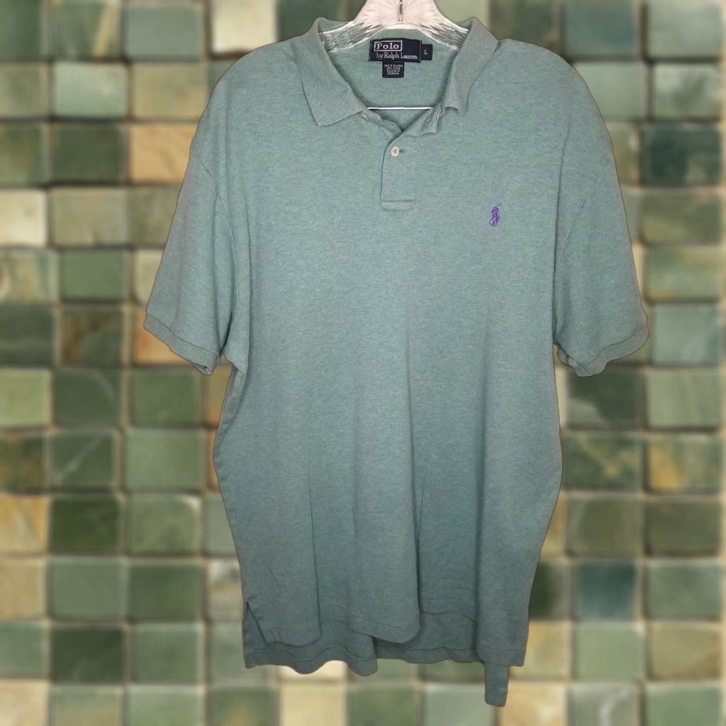 Polo Ralph Lauren Polo Ralph Lauren Polo Shirt Men Large Short Sleeve Blue Green Teal-Color L Mens Size US L / EU 52-54 / 3 - 1 Thumbnail