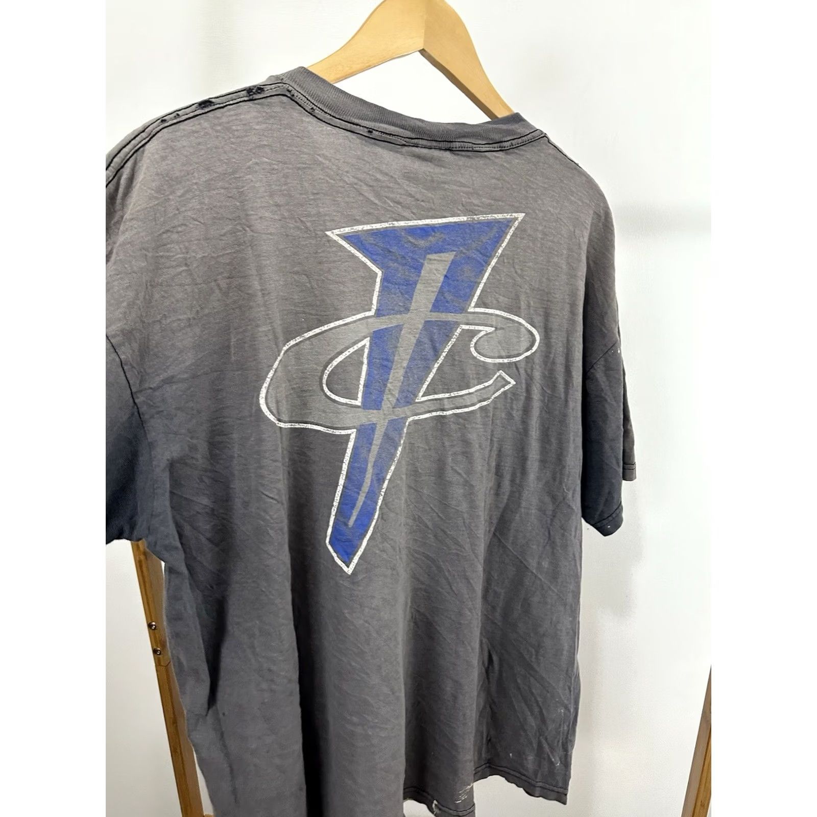 Nike VTG Nike T-Shirt Mens L Black 90s Penny Hardaway NBA Gradient Sun Faded Distressed Worn Grunge Orlando Basketball Size US L / EU 52-54 / 3 - 5 Thumbnail
