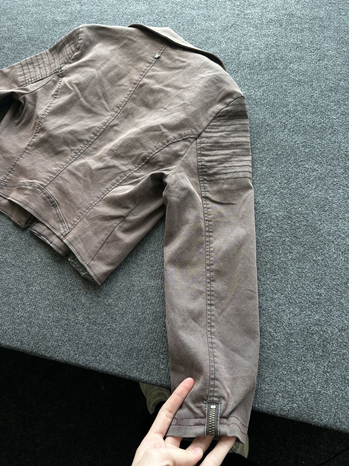 Other 🚨Y2K RICK OWENS TYPE DIRTY SLIM FIT ZIP DENIM JACKET Size S / US 4 / IT 40 - 14 Thumbnail