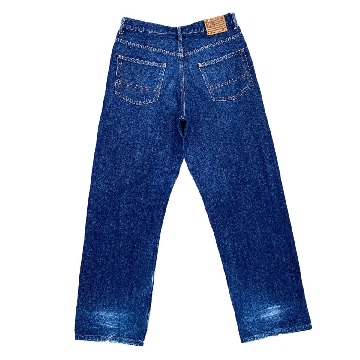 Polo Ralph Lauren × Ralph Lauren × Vintage Polo Ralph Lauren Jeans Baggy Hip Hop 90s Dark Blue Denim Size US 31 - 4 Thumbnail