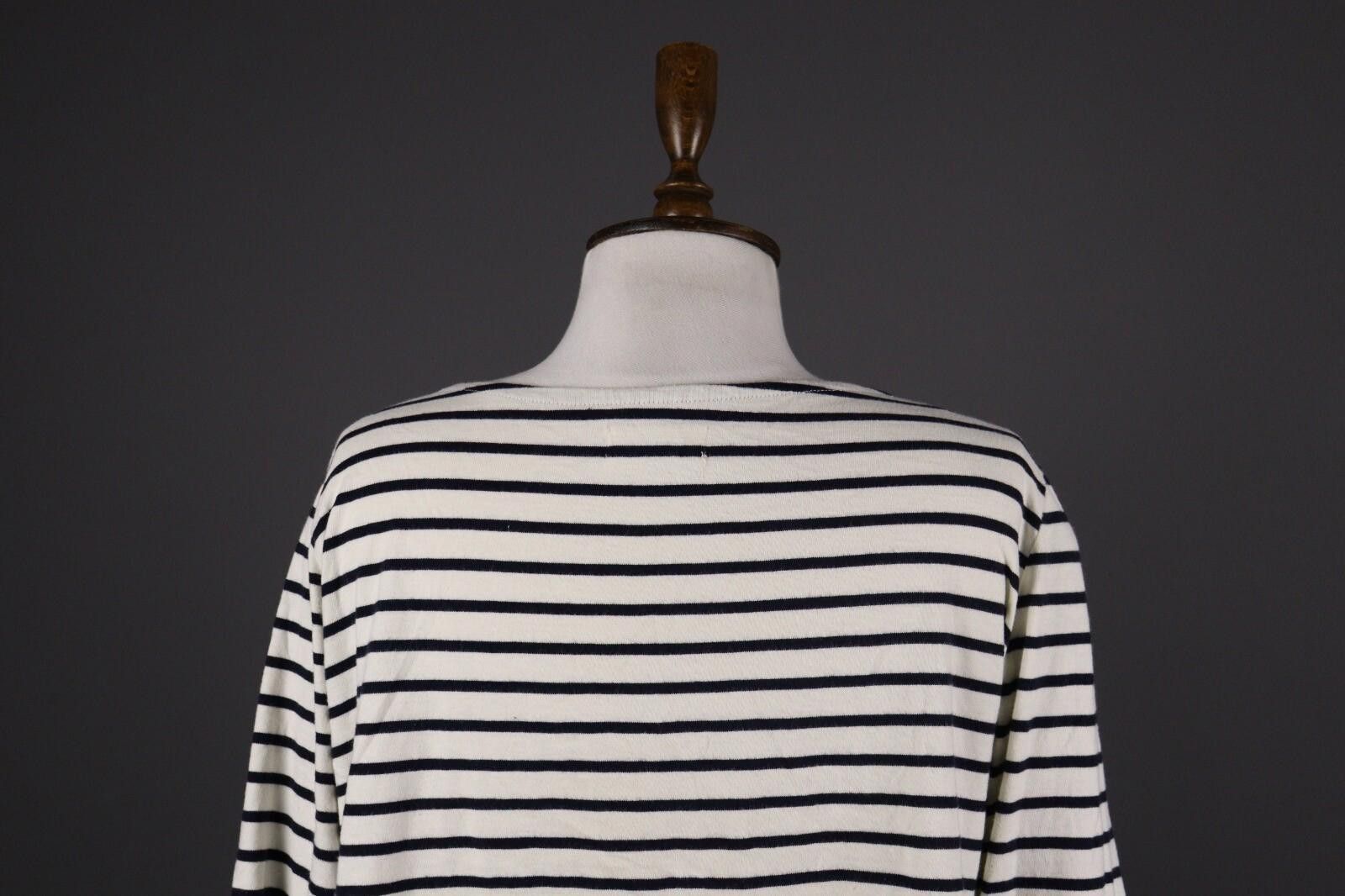 James Perse Per Se White Stripe Long Sleeve Knit Top Shirt Tunic Size L Size L / US 10 / IT 46 - 6 Thumbnail