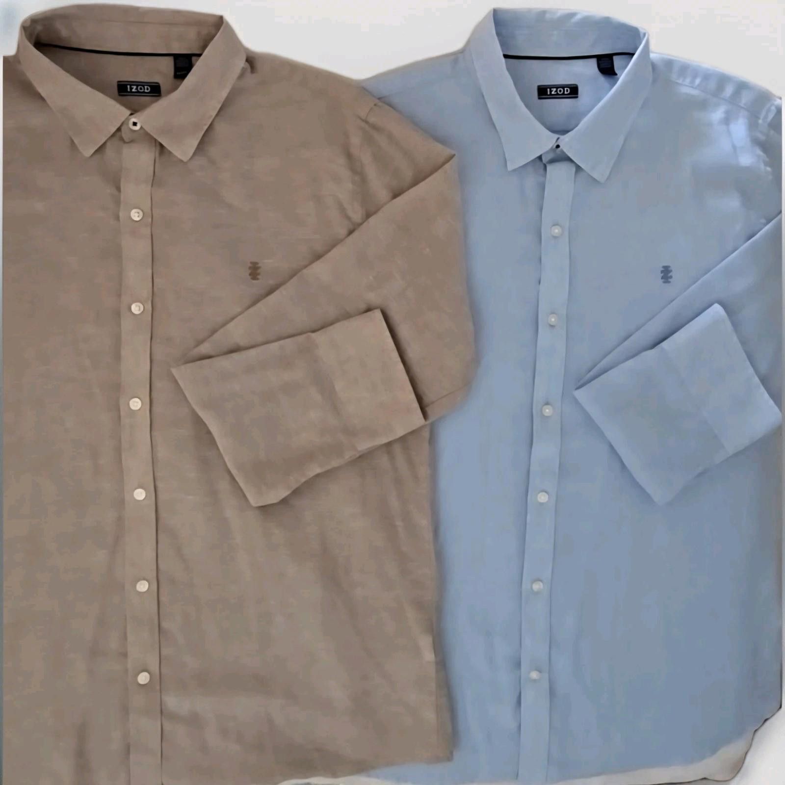 Izod IZOD Mens XL Shirts Linen Long Sleeve Casual Button Up Size US XL / EU 56 / 4 - 1 Thumbnail