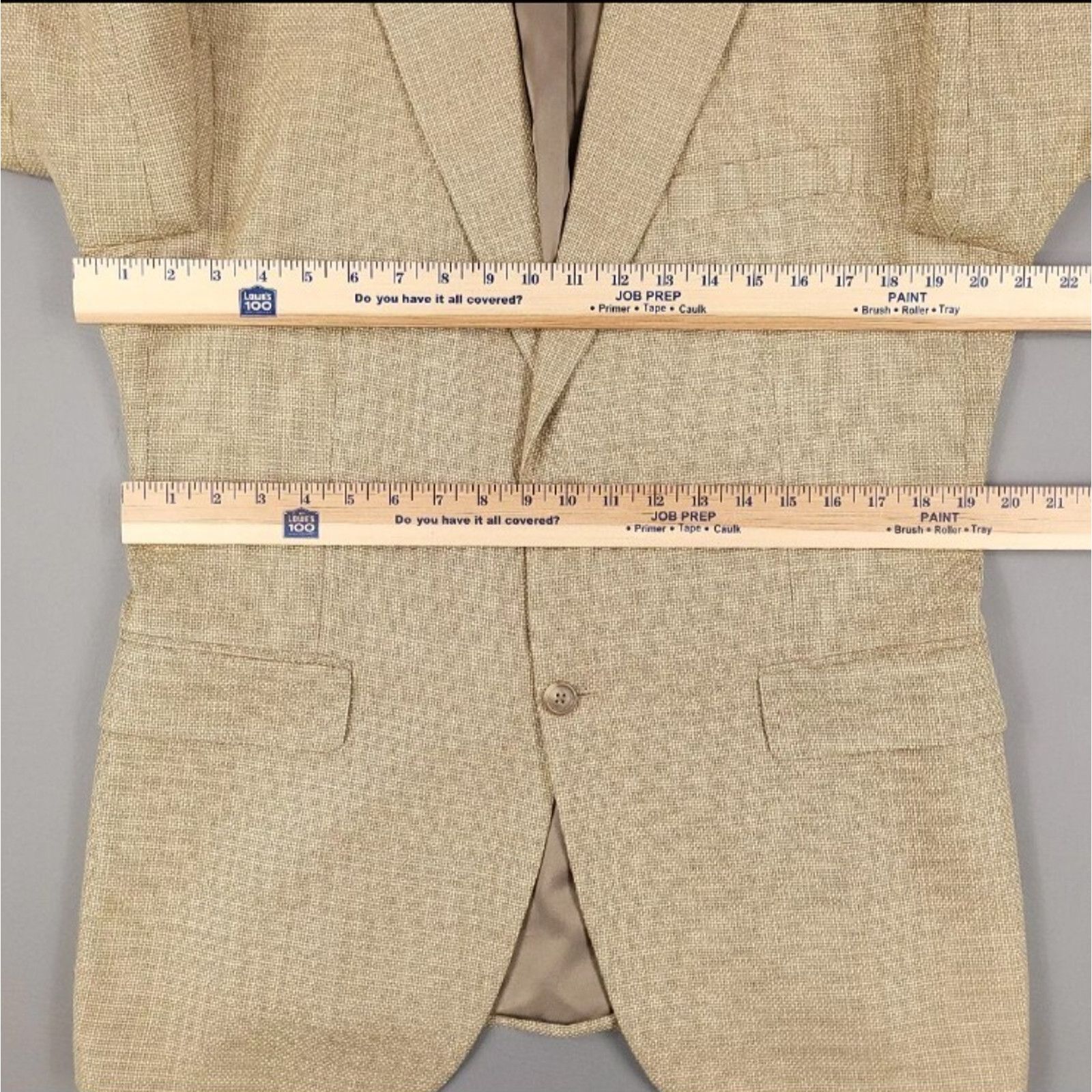 Chaps Chaps Blazer Mens 42R Tan Silk Basketweave Sport Coat Size 42R - 14 Thumbnail