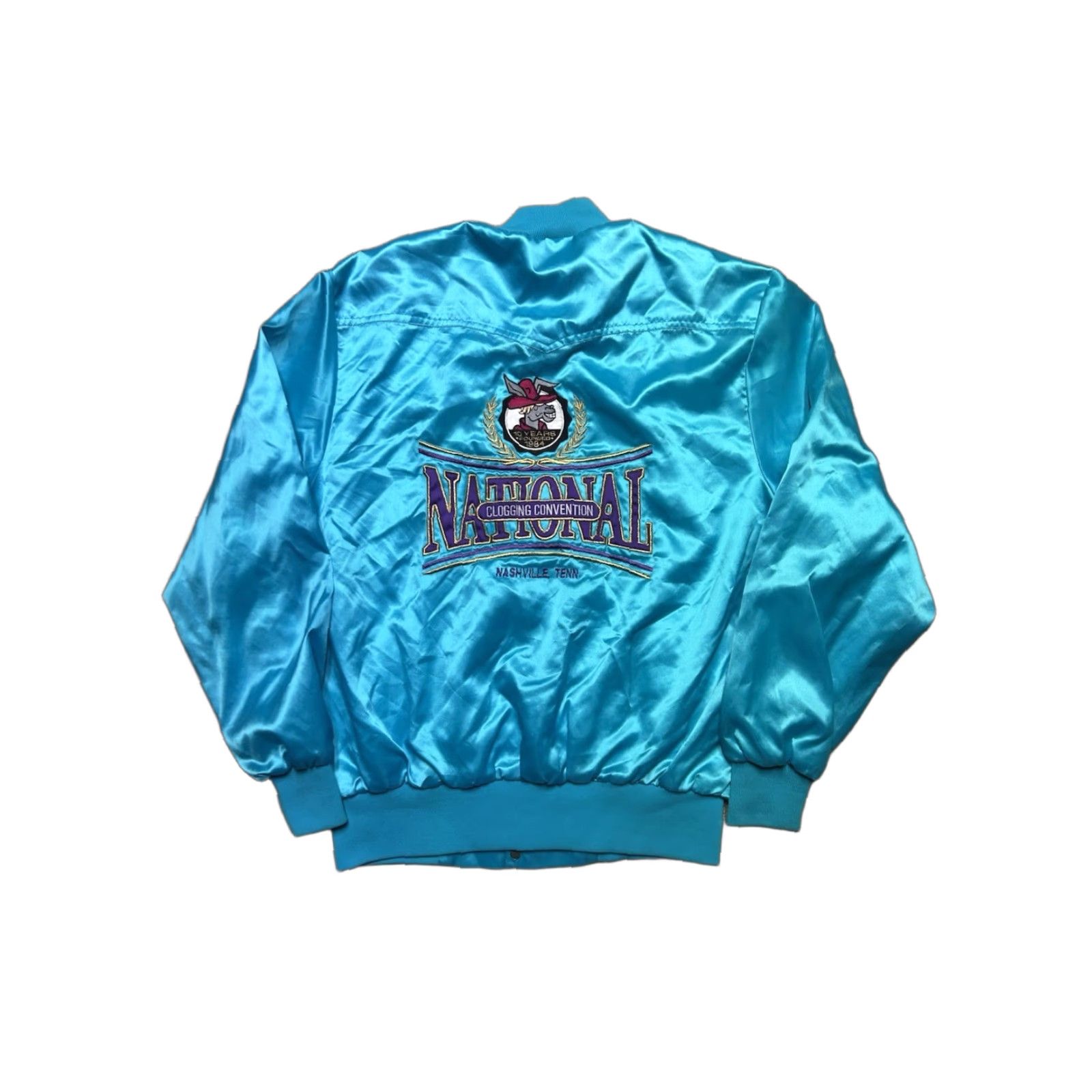 Vintage VINTAGE Satin Bomber Jacket National Clogging Convention Clog Dance Bluegrass XL Size US XL / EU 56 / 4 - 1 Thumbnail
