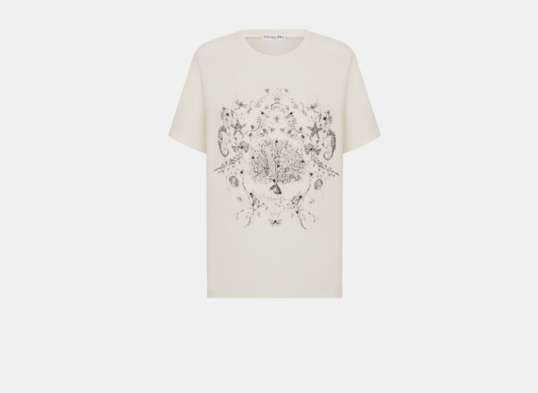 Dior o1w1db10326 513T06 T-Shirt in White/Black Size XS / US 0-2 / IT 36-38 - 1 Thumbnail