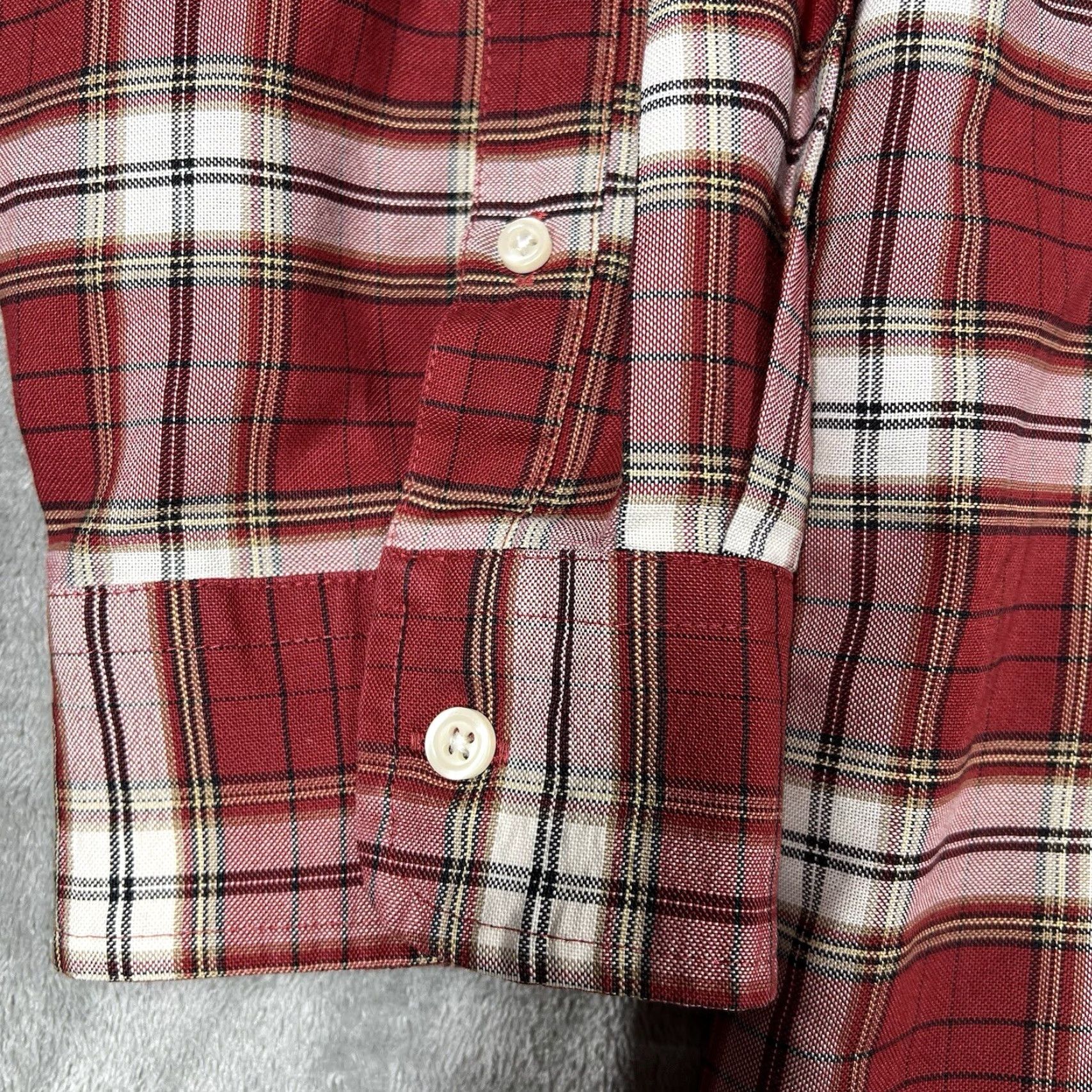 Vintage Towncraft Men 4XLT Flannel Plaid Button-Down Shirt Long Sleeve Casual Red 60% Cotton 40% Polyester Big & Tall with Pockets Size US XXL / EU 58 / 5 - 5 Thumbnail