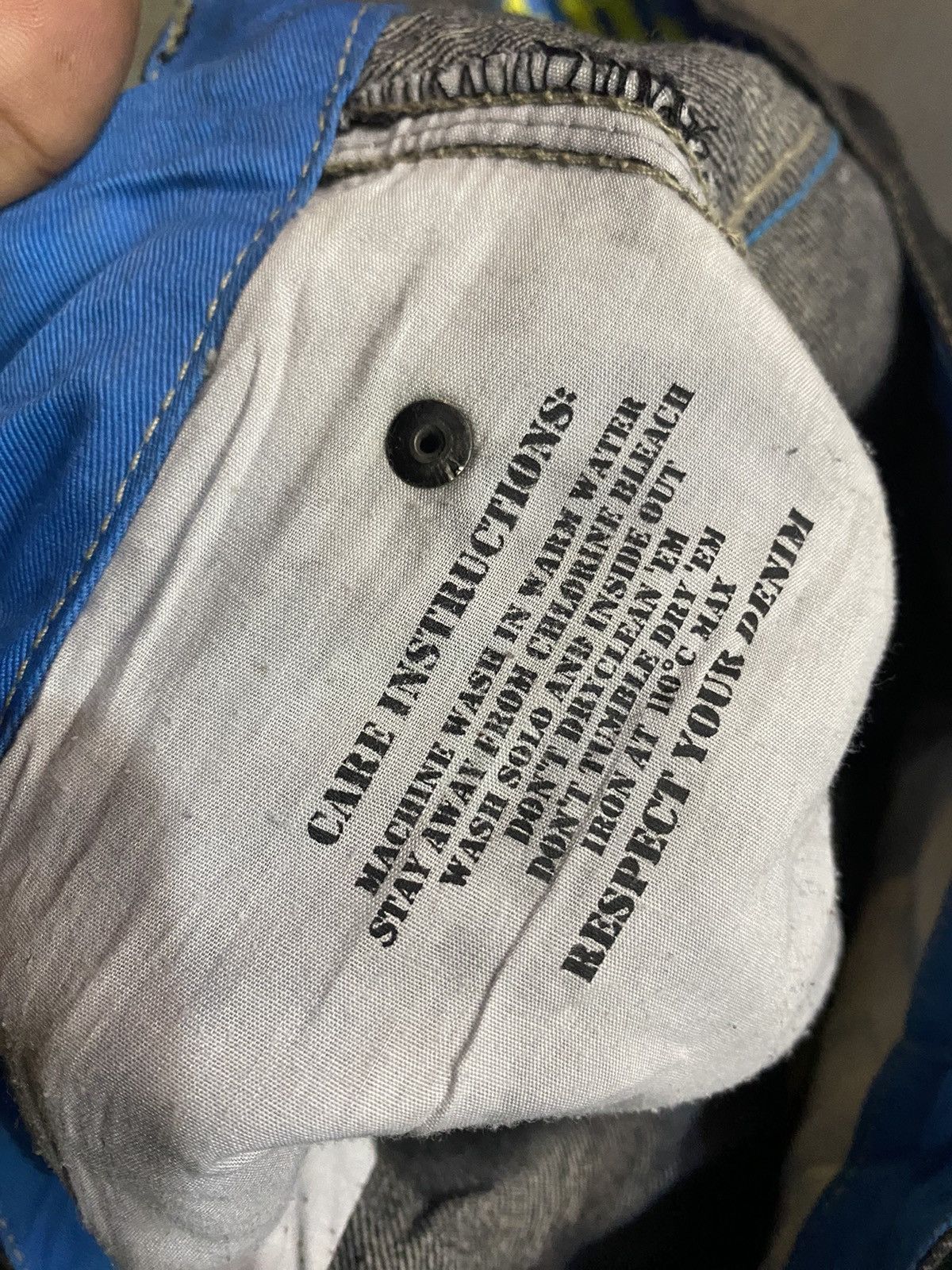 Japanese Brand Skull 💀 Raw blue baggy very rare Size US 37 - 11 Thumbnail