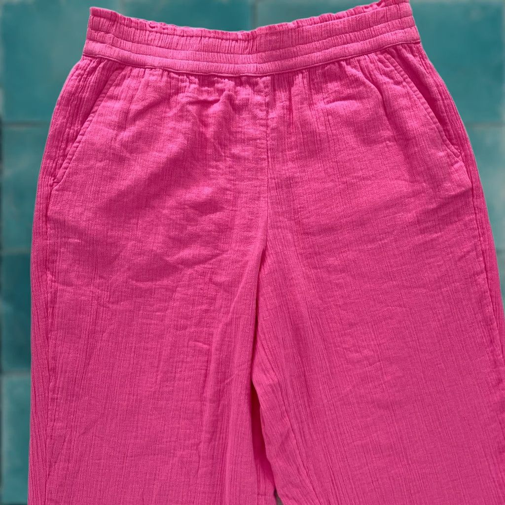 Loft LOFT Outlet Gauze Pull On Ankle Pants Women's Medium Pink Lightweight Beachy NWT Size 32" / US 10 / IT 46 - 1 Thumbnail