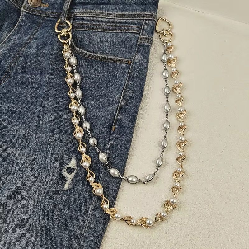 Jewelry Petal Multicolored Pearl Wallet Chain Pant Waist Size ONE SIZE - 1 Thumbnail