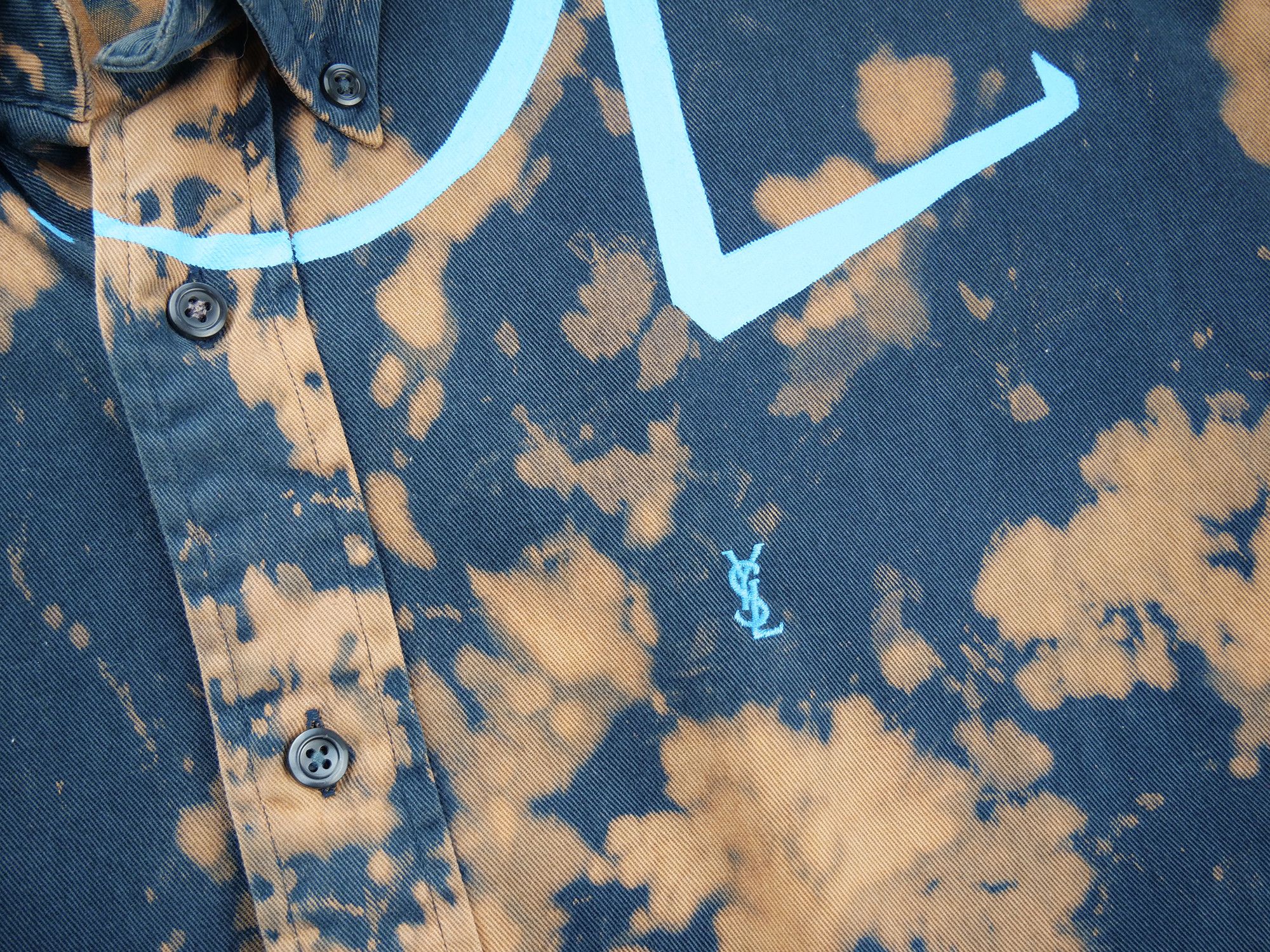 Yves Saint Laurent Yves Saint Laurent tie dye custom shirt Size US M / EU 48-50 / 2 - 5 Thumbnail