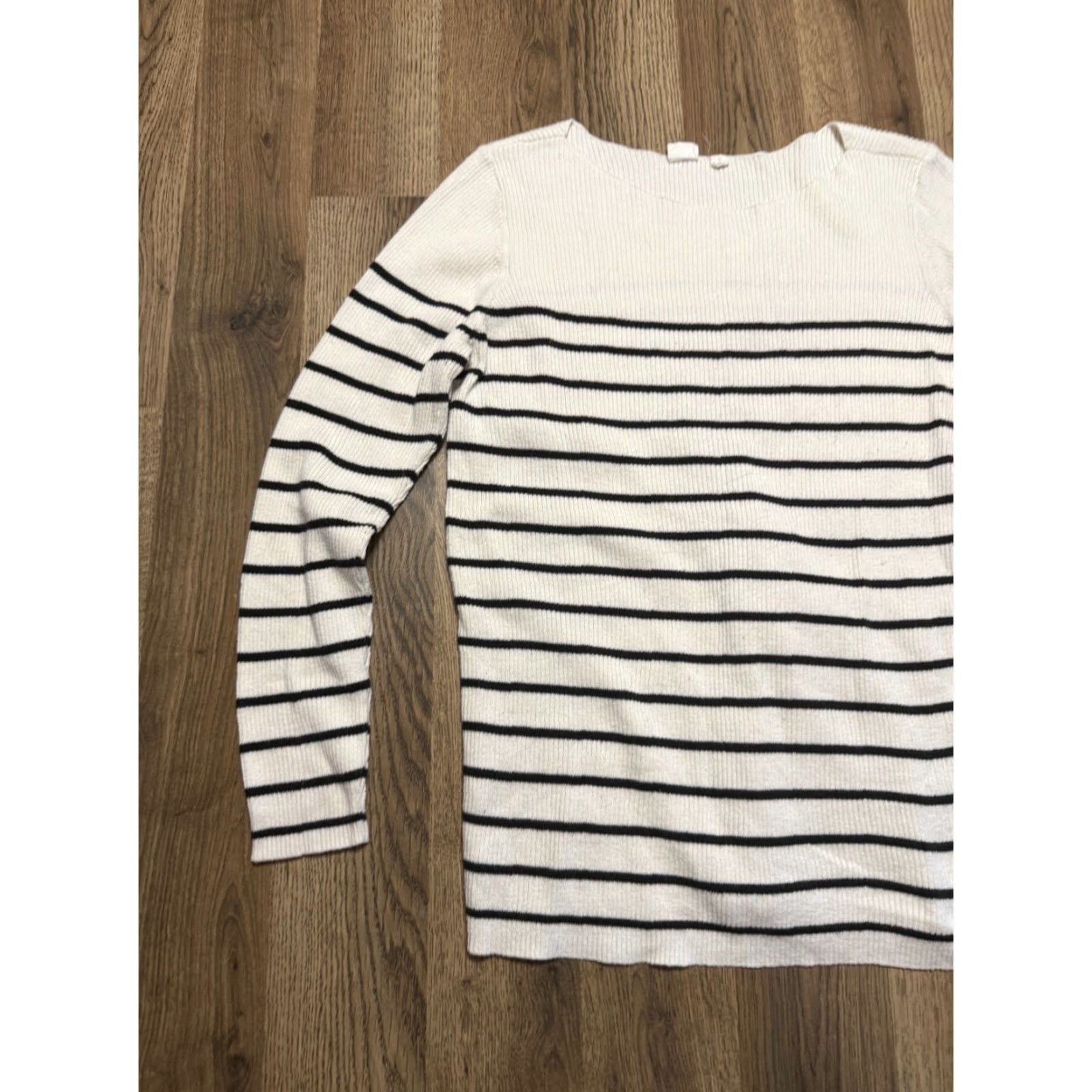Gap GAP Shirt Women's Size Medium White Black Striped Long Sleeve Size M / US 6-8 / IT 42-44 - 3 Thumbnail