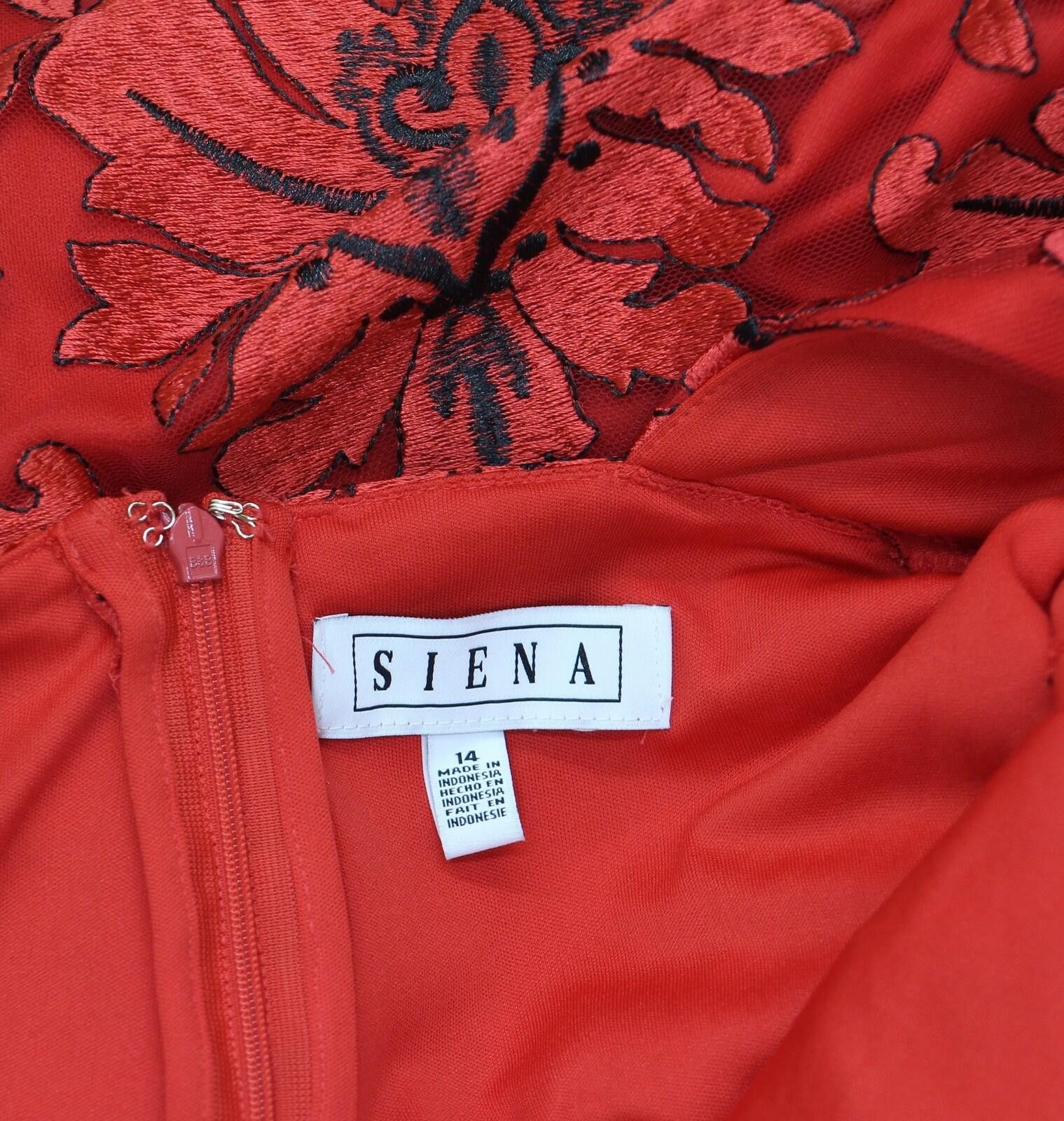 Signal Sport Siena Womens V-neck Sleeveless Dress Satp1831 Red / Black 14 Size XL / US 12-14 / IT 48-50 - 4 Thumbnail