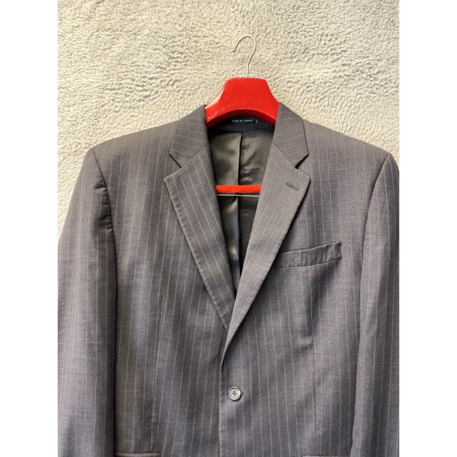 Ralph Lauren Ralph Lauren Sport Coat Blazer Mens 42R Wool Gray Striped Single-Breasted Notch Lapel 4-Button Sleeve Regular Fit Size 42 Mens Size 42R - 2 Thumbnail